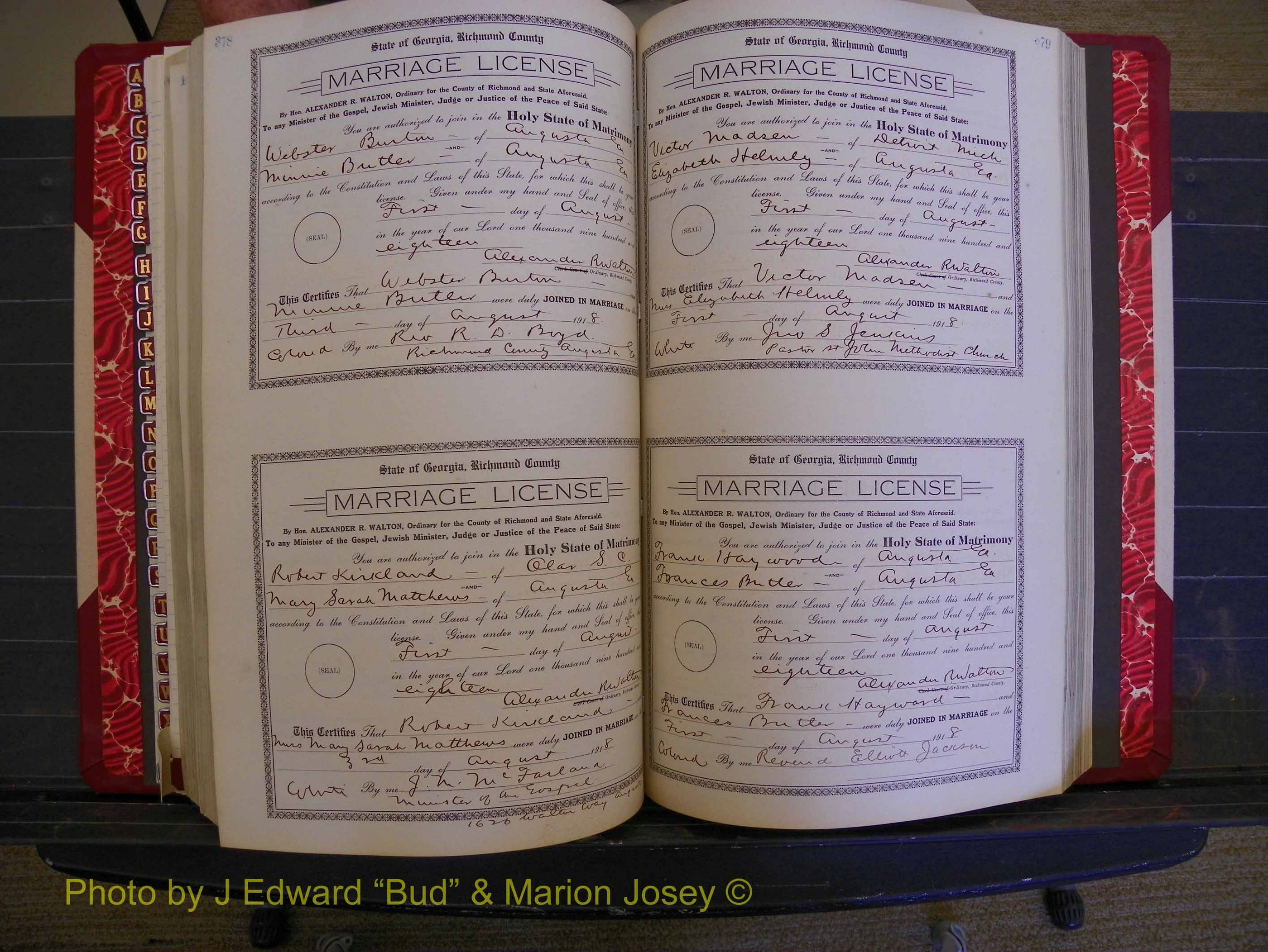 Richmond Marriages, Book LL, 1918 P 378-379.JPG