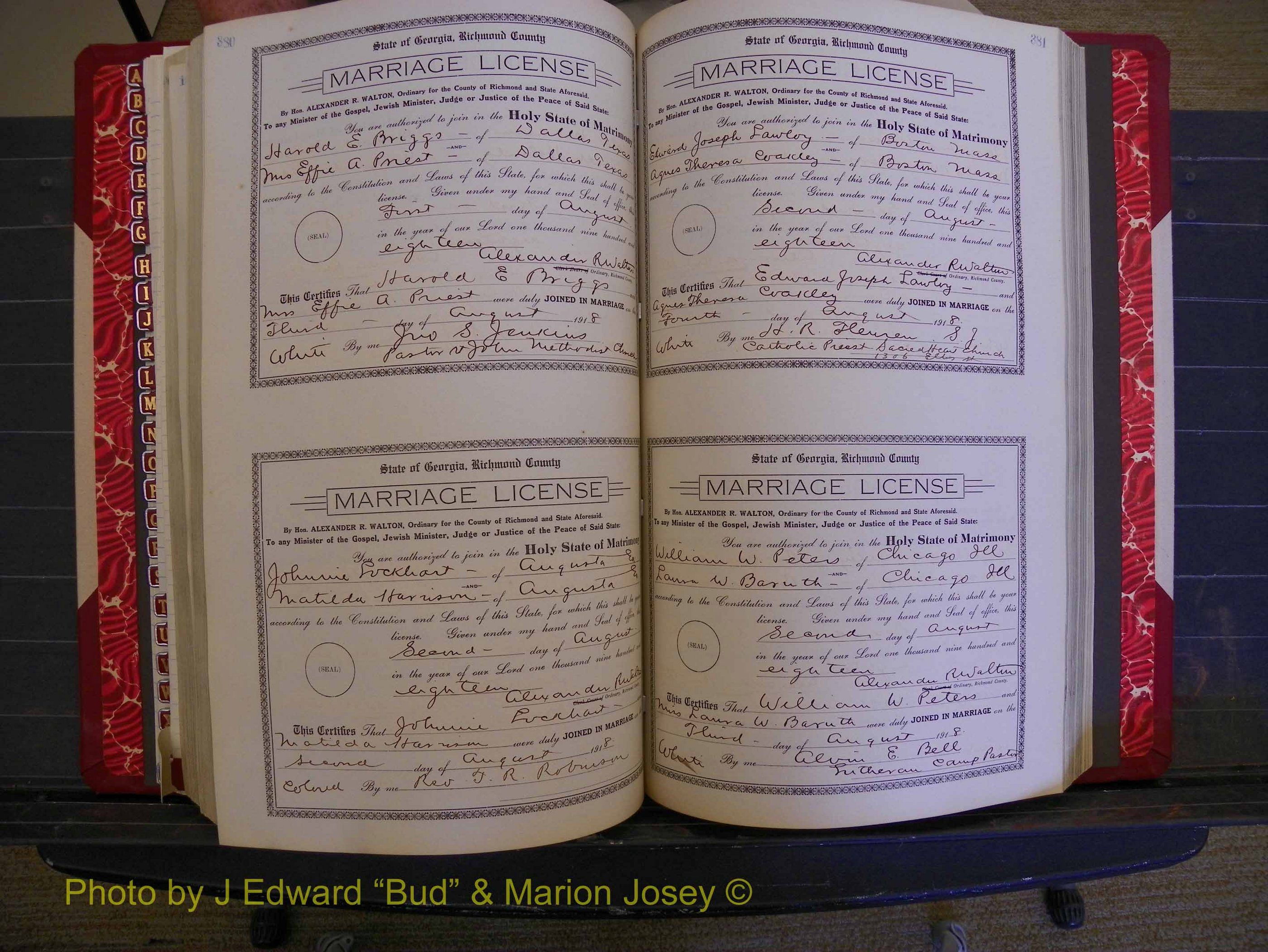 Richmond Marriages, Book LL, 1918 P 380-381.JPG