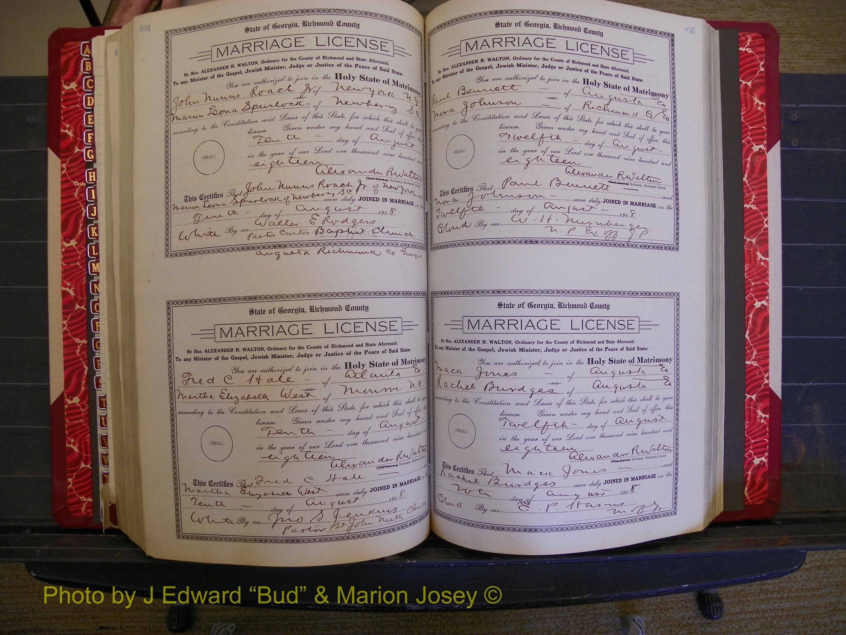 Richmond Marriages, Book LL, 1918 P 404-405.JPG