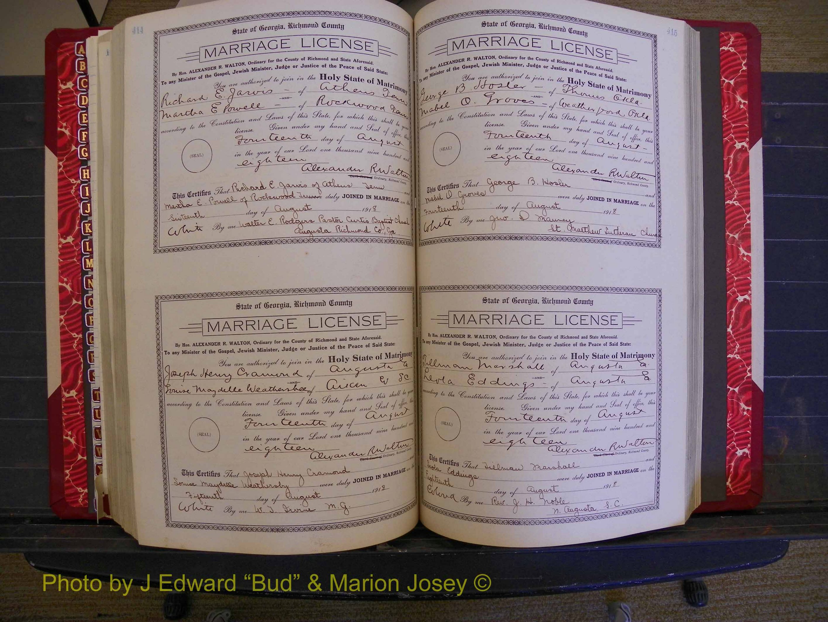 Richmond Marriages, Book LL, 1918 P 414-415.JPG
