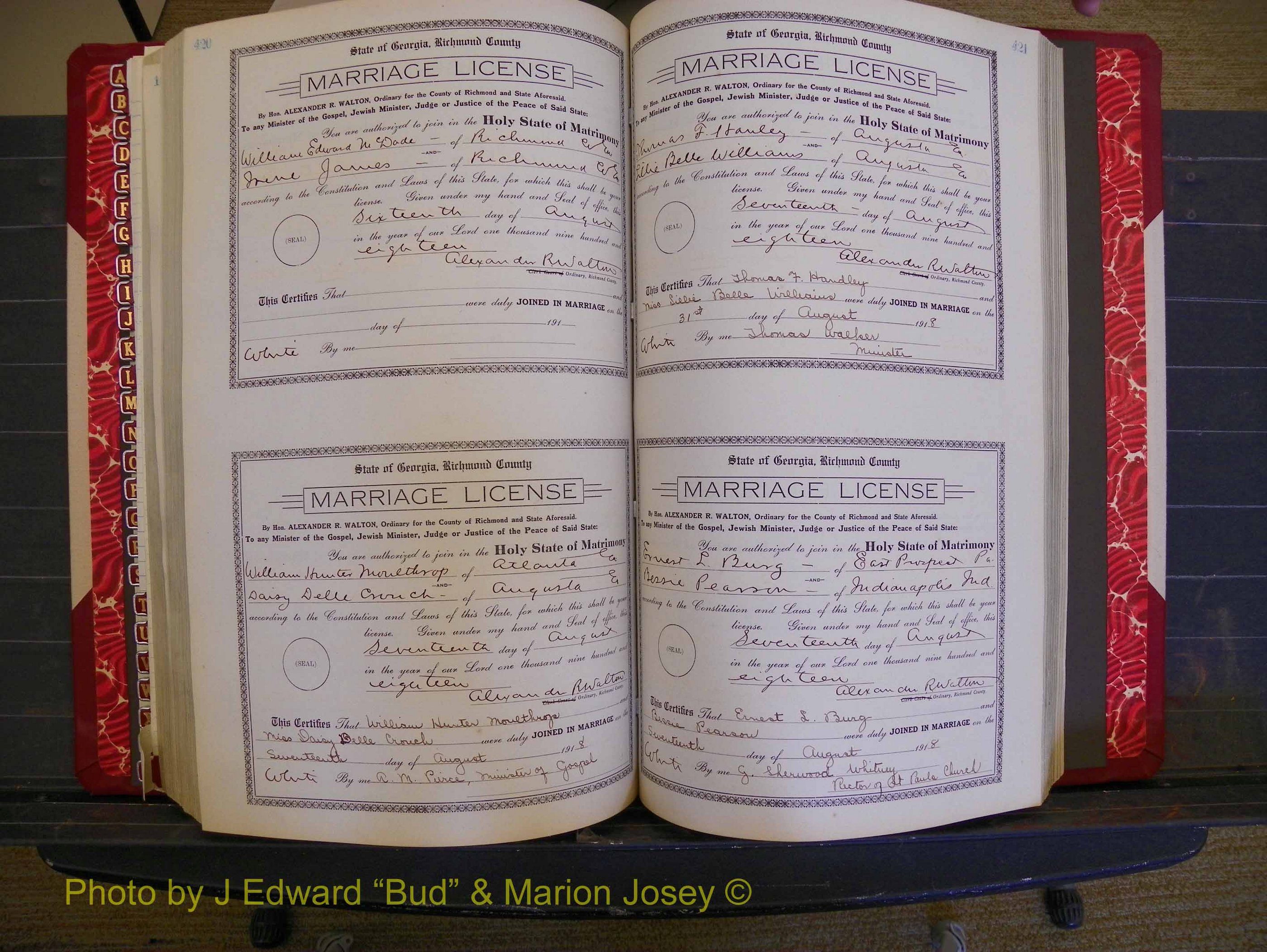Richmond Marriages, Book LL, 1918 P 420-421.JPG