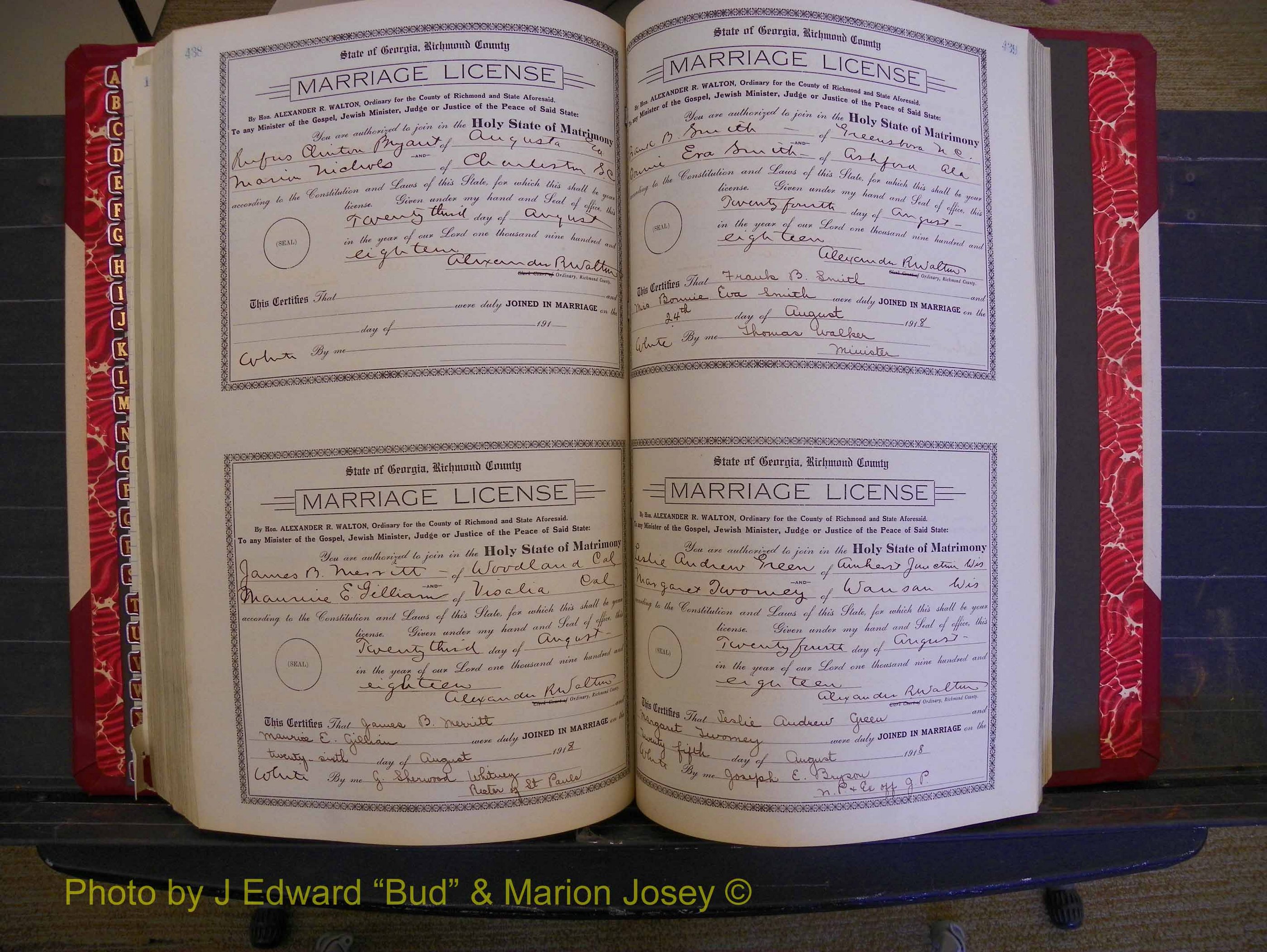 Richmond Marriages, Book LL, 1918 P 438-439.JPG