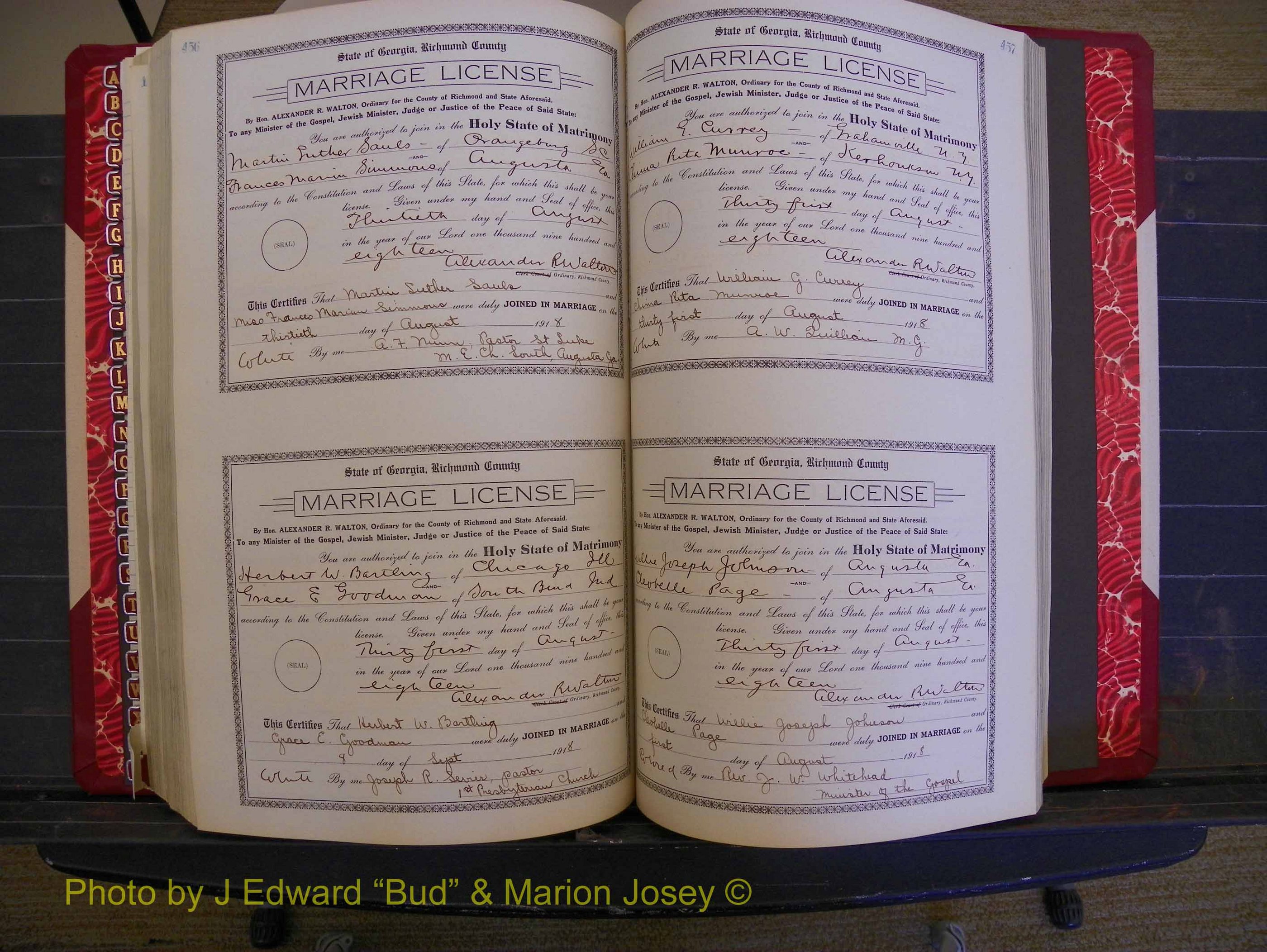 Richmond Marriages, Book LL, 1918 P 456-457.JPG