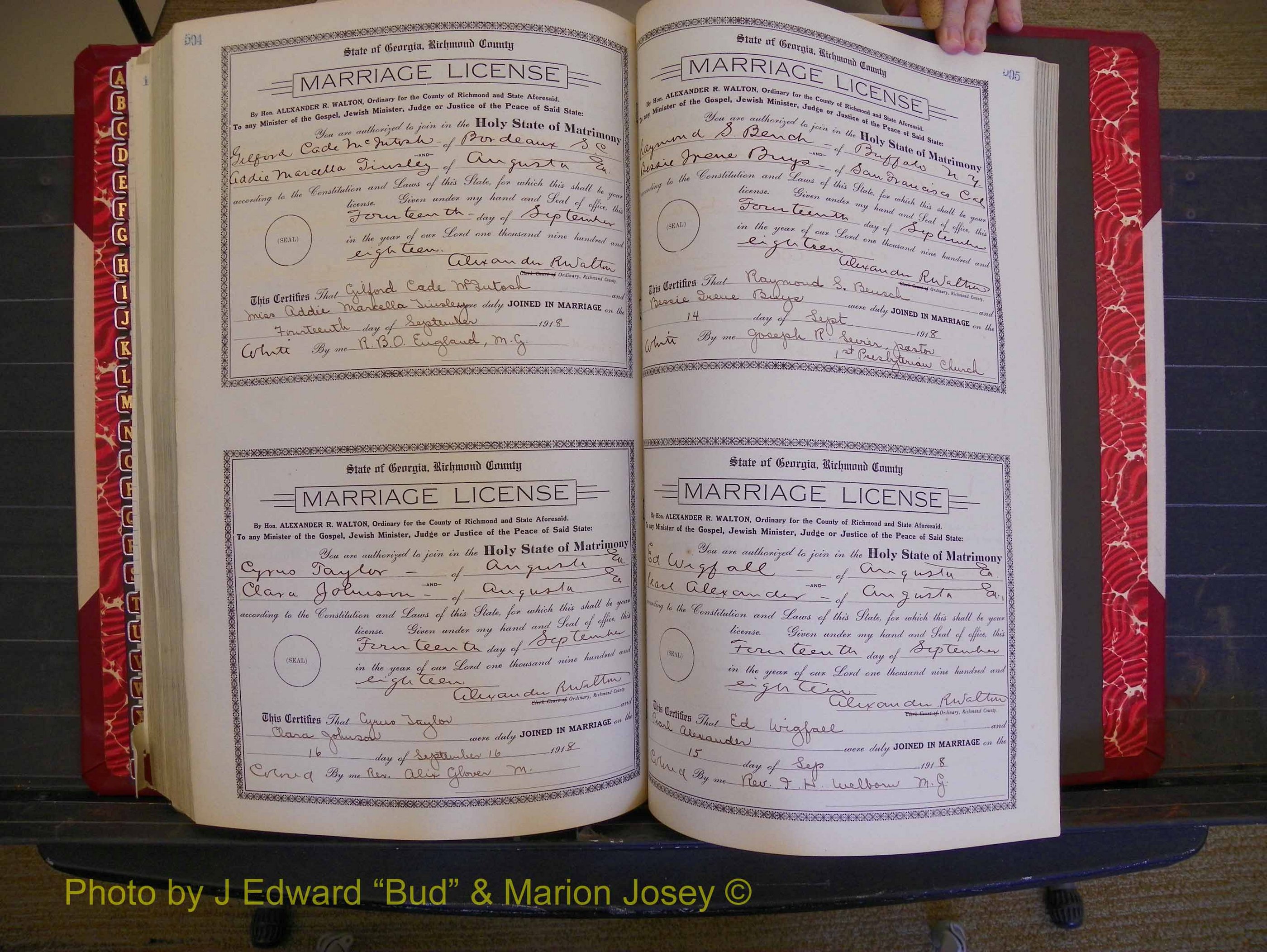 Richmond Marriages, Book LL, 1918 P 504-505.JPG