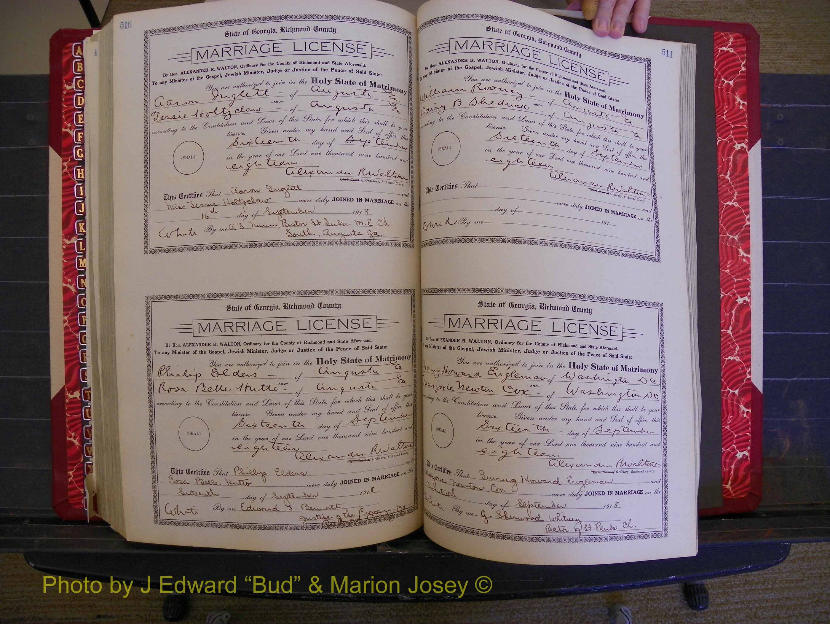 Richmond Marriages, Book LL, 1918 P 510-511.JPG
