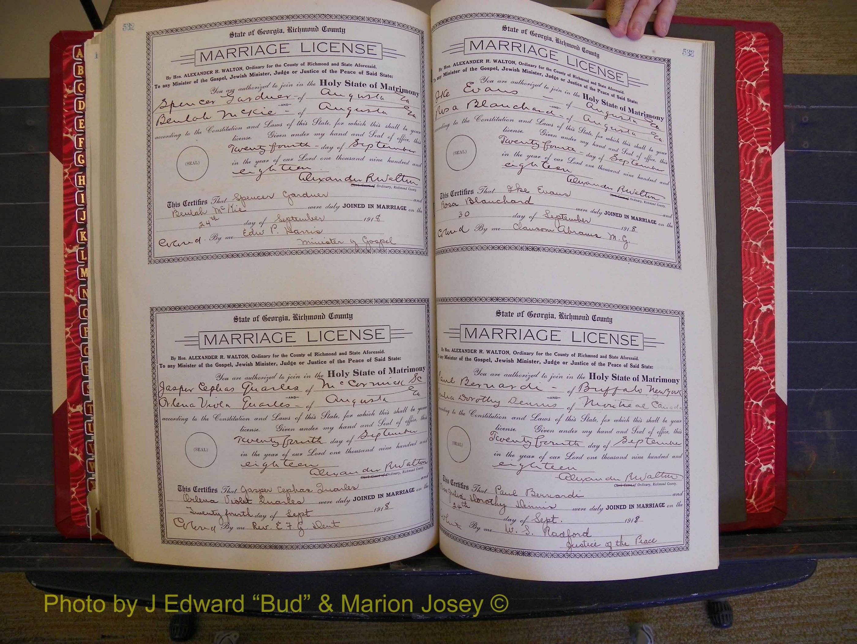 Richmond Marriages, Book LL, 1918 P 532-533.JPG