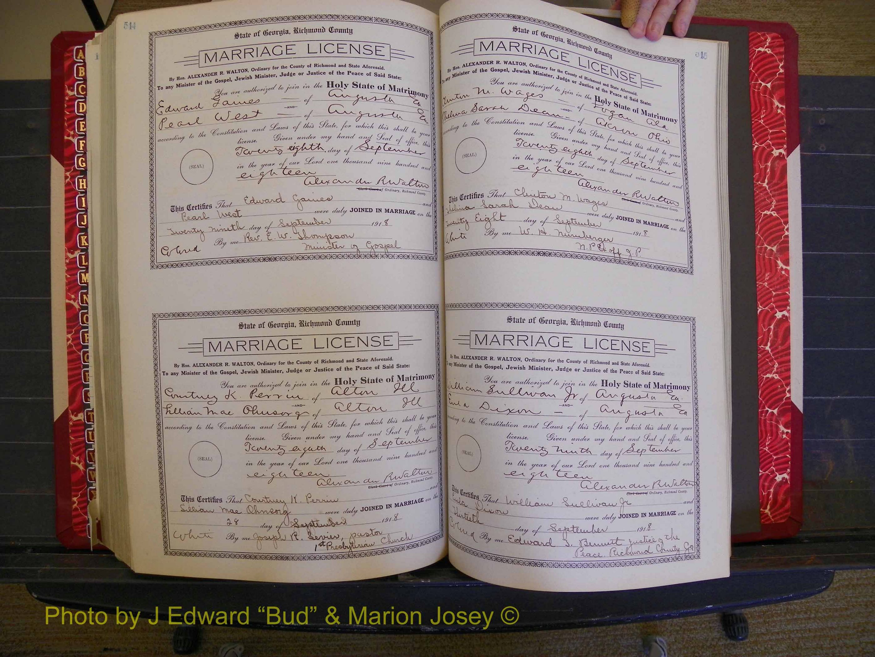 Richmond Marriages, Book LL, 1918 P 544-545.JPG