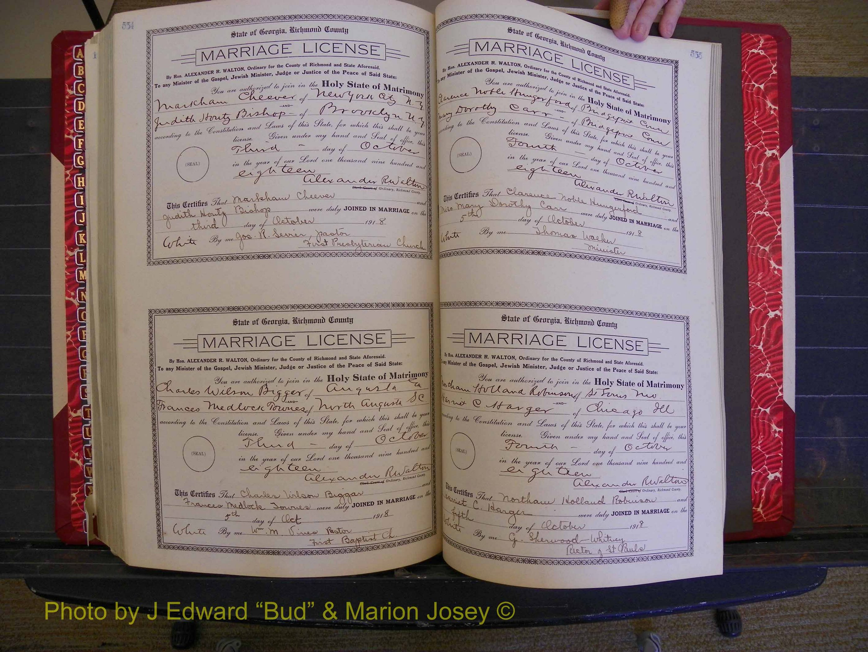 Richmond Marriages, Book LL, 1918 P 554-555.JPG