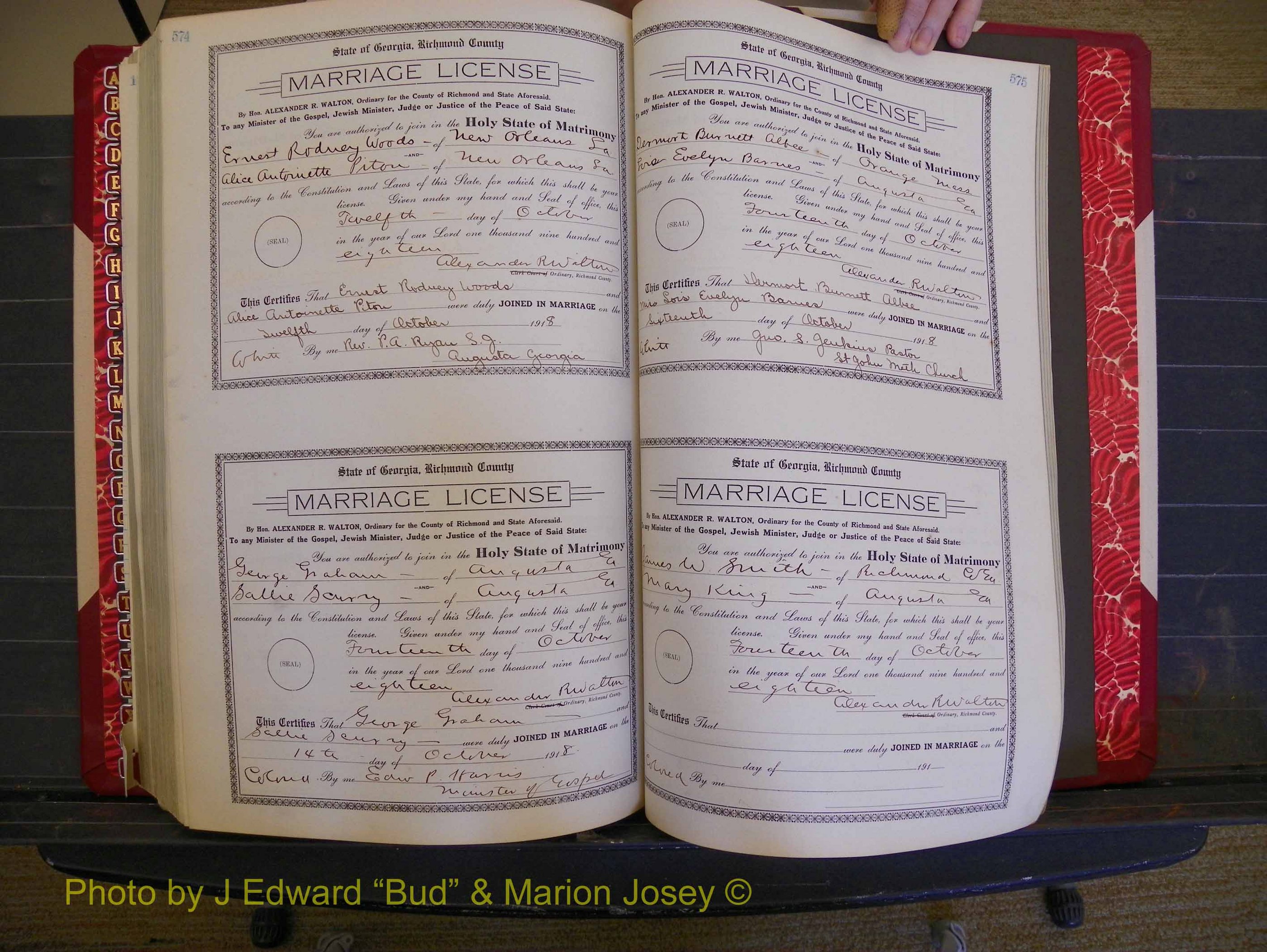 Richmond Marriages, Book LL, 1918 P 574-575.JPG