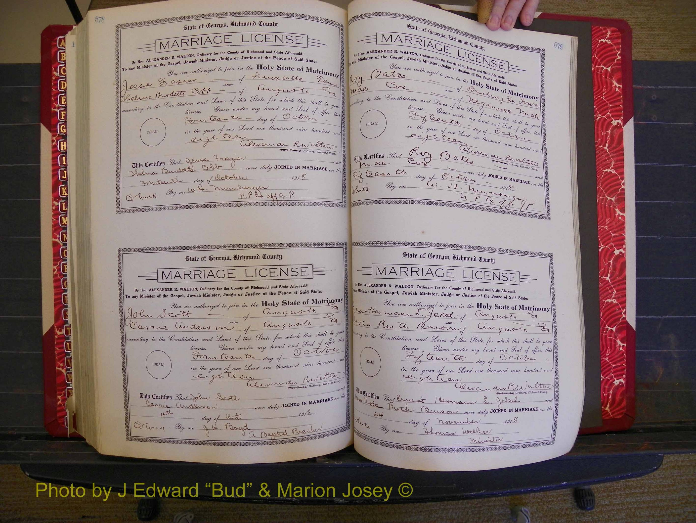 Richmond Marriages, Book LL, 1918 P 578-579.JPG