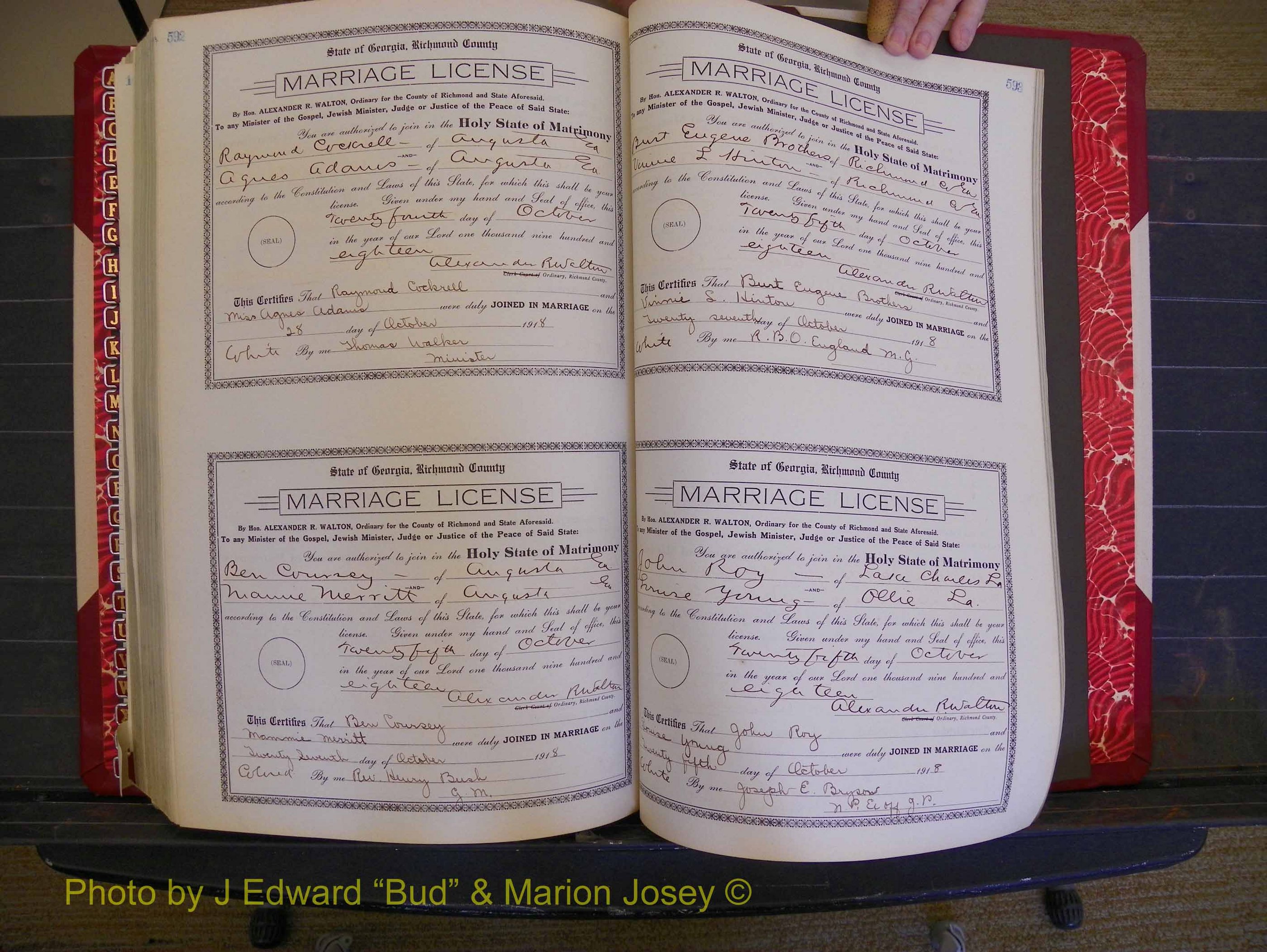 Richmond Marriages, Book LL, 1918 P 592-593.JPG