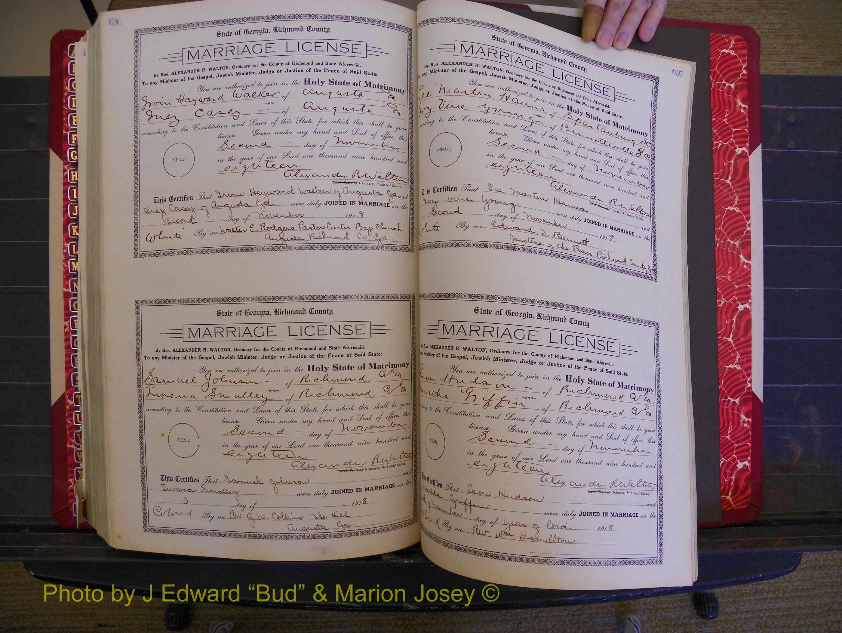 Richmond Marriages, Book LL, 1918 P 606-607.JPG