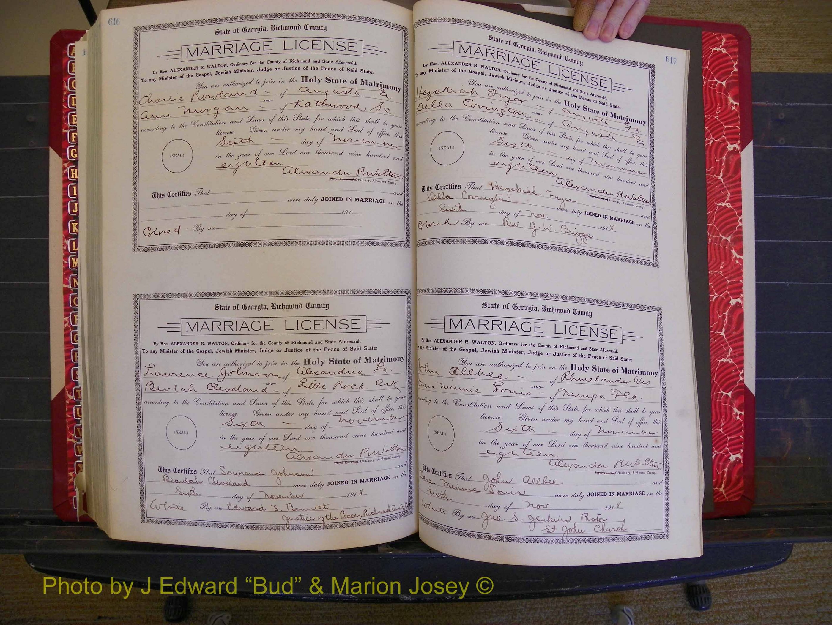 Richmond Marriages, Book LL, 1918 P 616-617.JPG