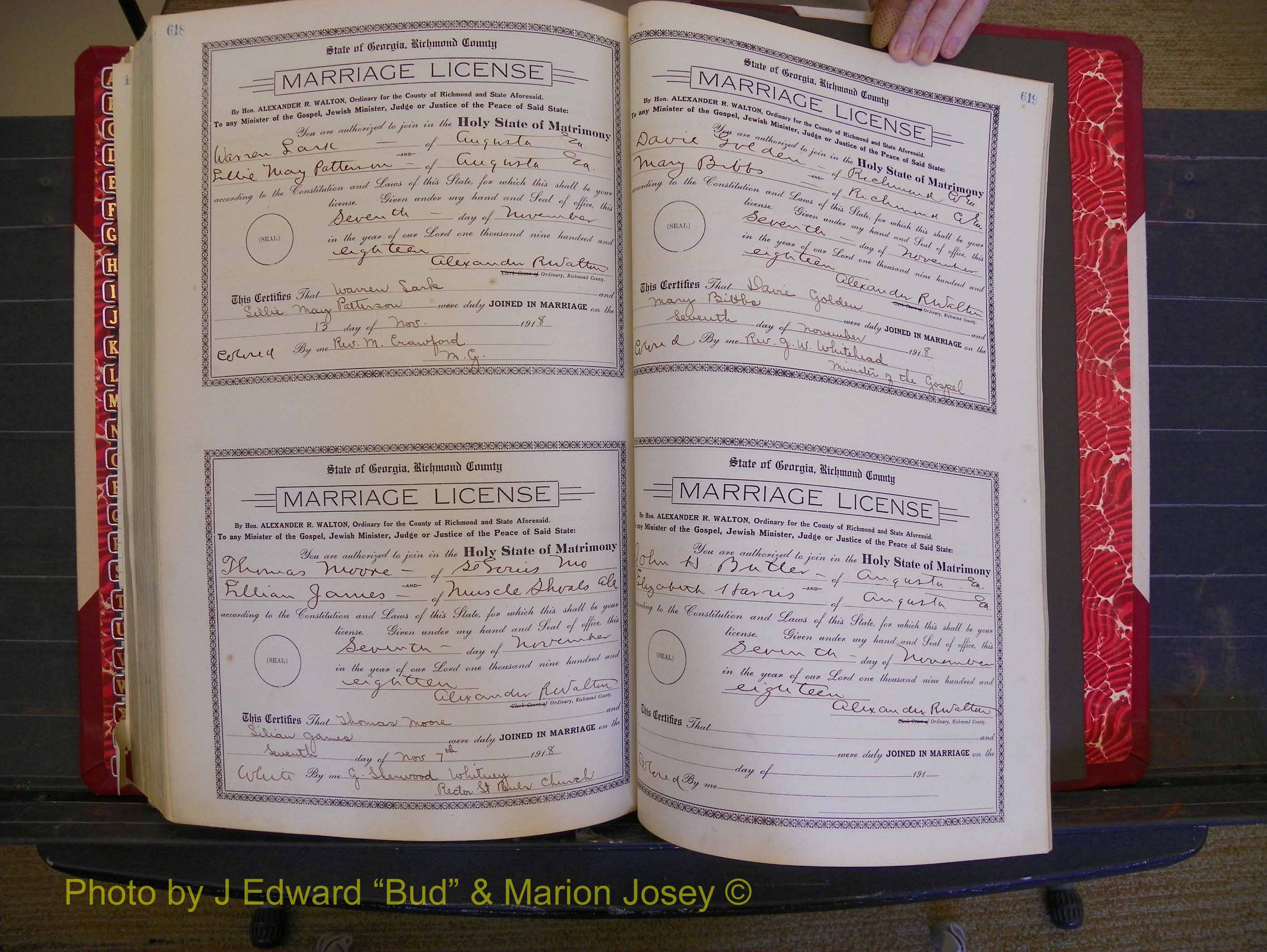 Richmond Marriages, Book LL, 1918 P 618-619.JPG