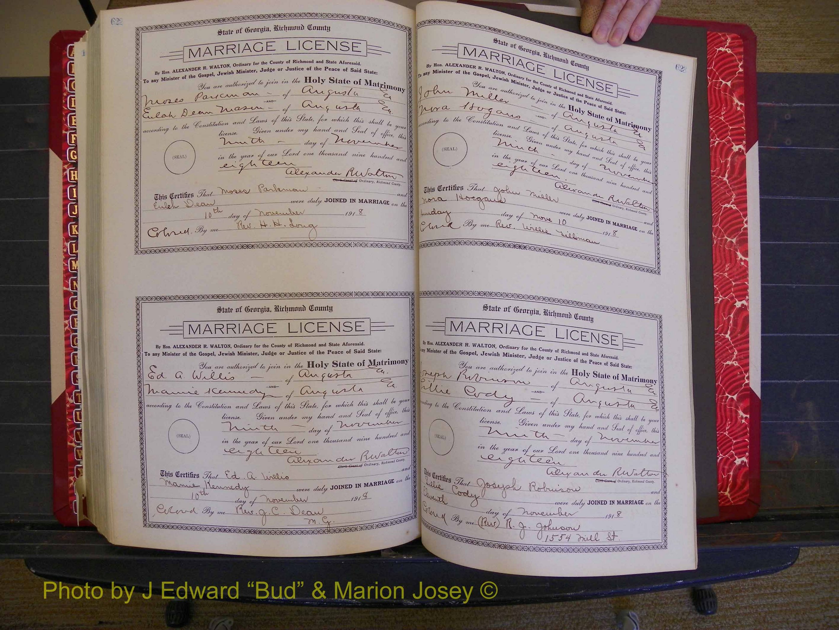 Richmond Marriages, Book LL, 1918 P 622-623.JPG