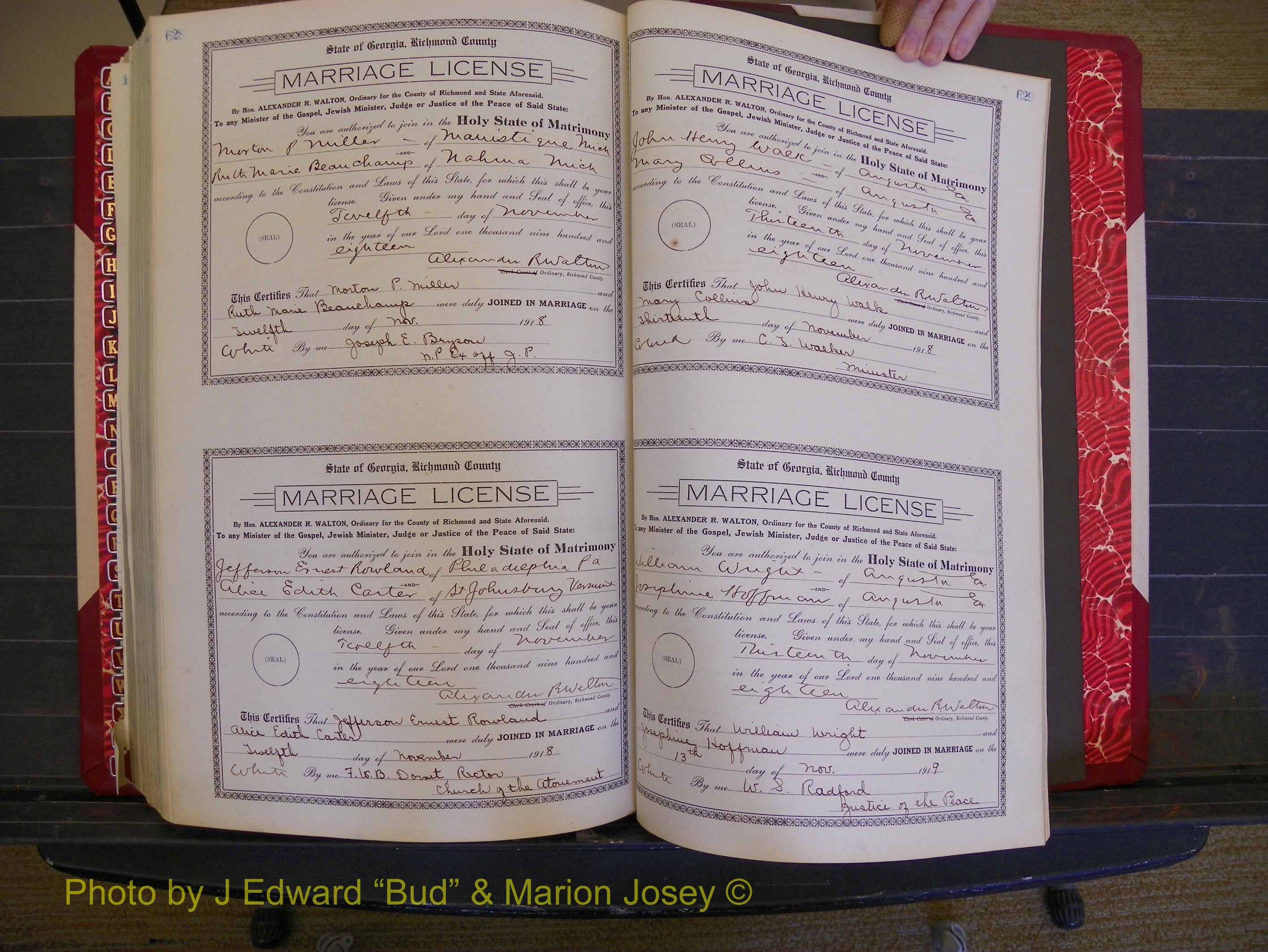 Richmond Marriages, Book LL, 1918 P 628-629.JPG