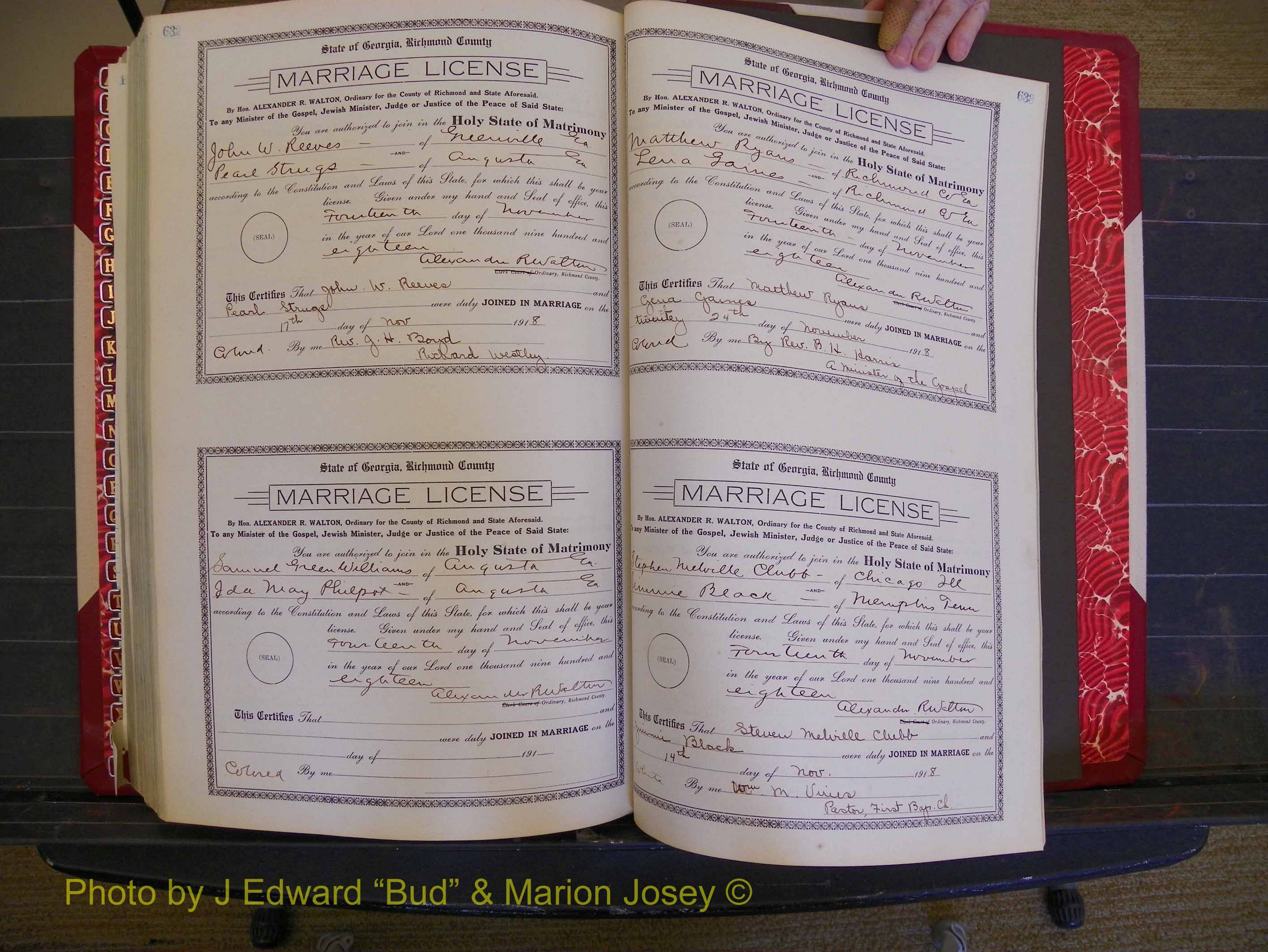 Richmond Marriages, Book LL, 1918 P 632-633.JPG