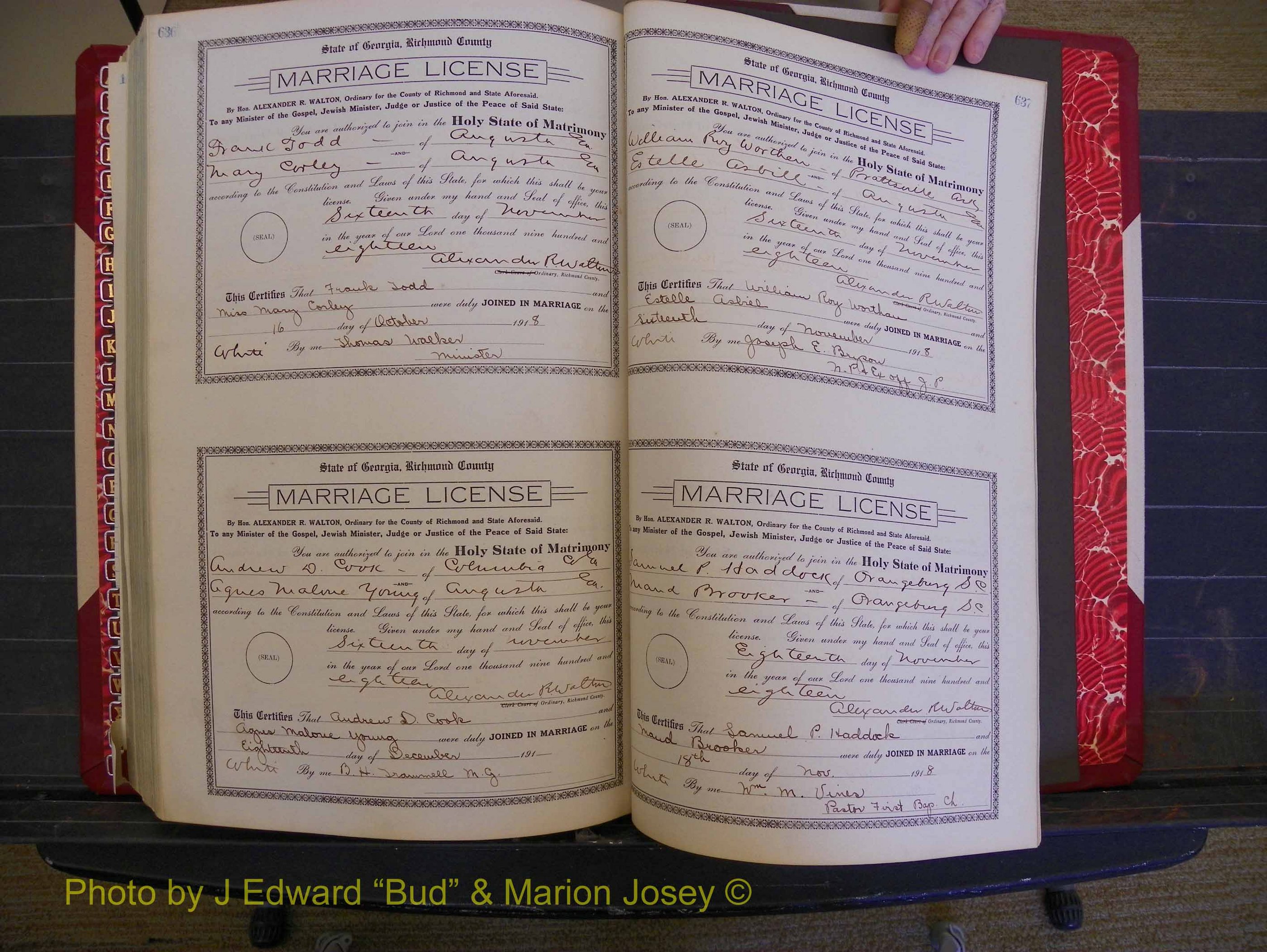 Richmond Marriages, Book LL, 1918 P 636-637.JPG