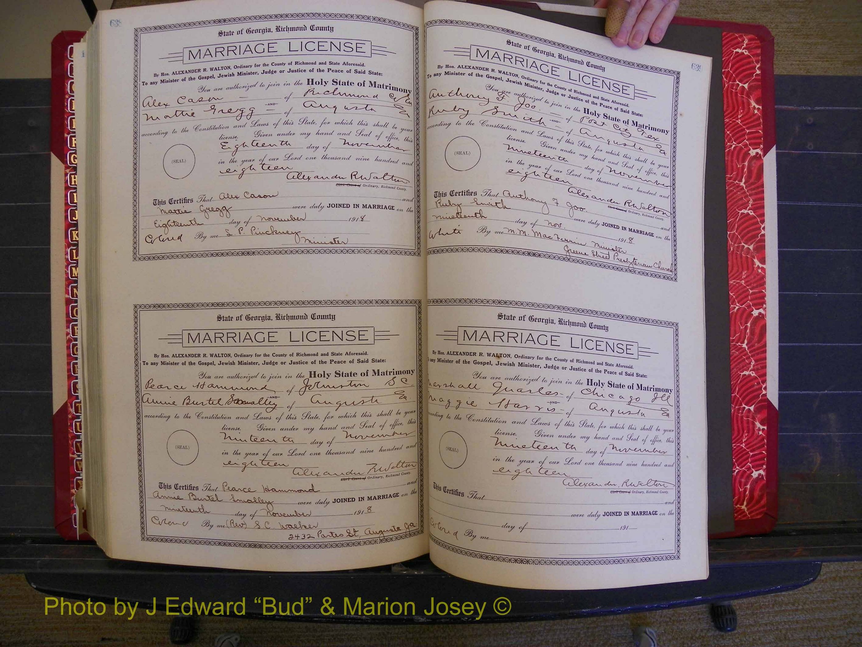 Richmond Marriages, Book LL, 1918 P 638-639.JPG