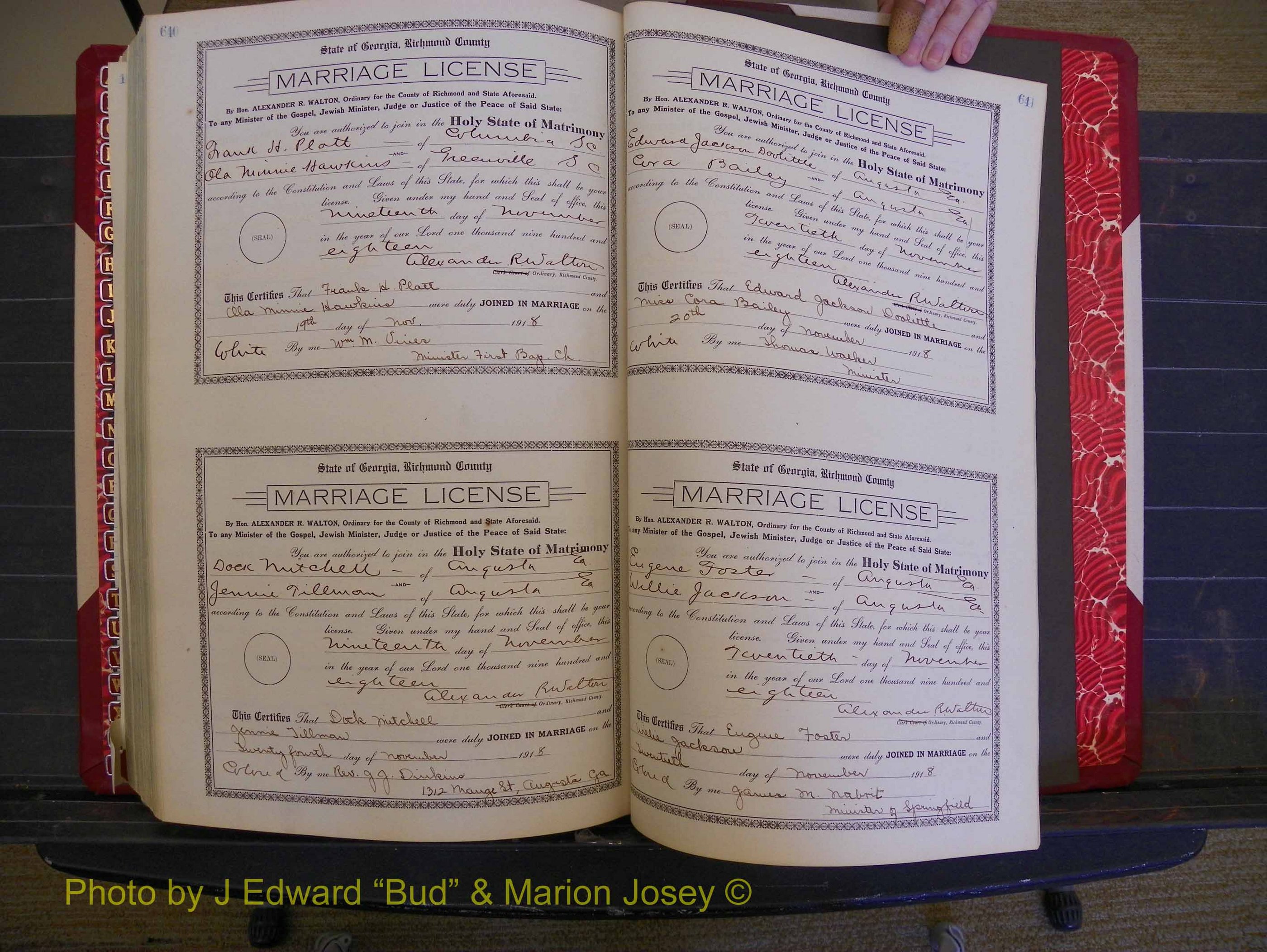 Richmond Marriages, Book LL, 1918 P 640-641.JPG