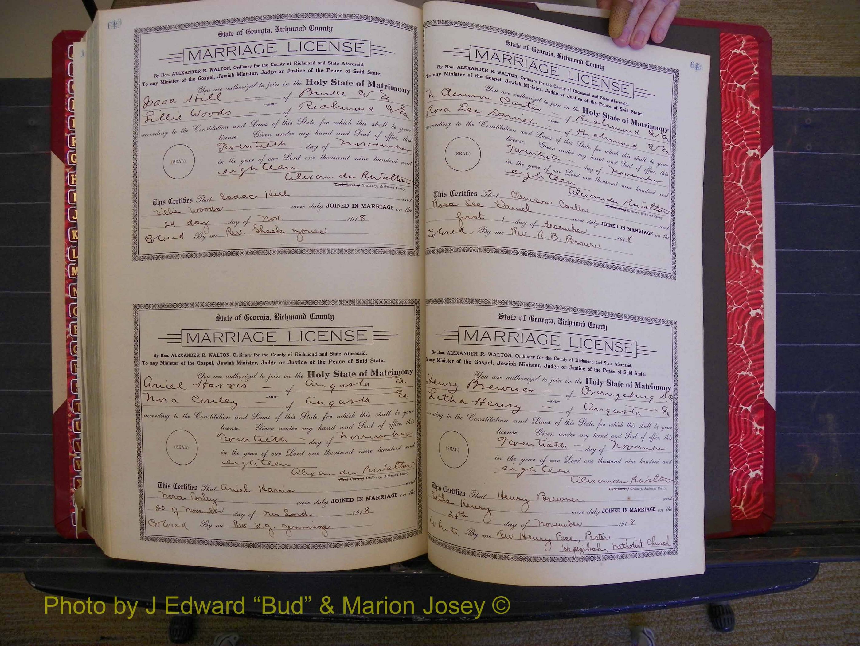 Richmond Marriages, Book LL, 1918 P 642-643.JPG