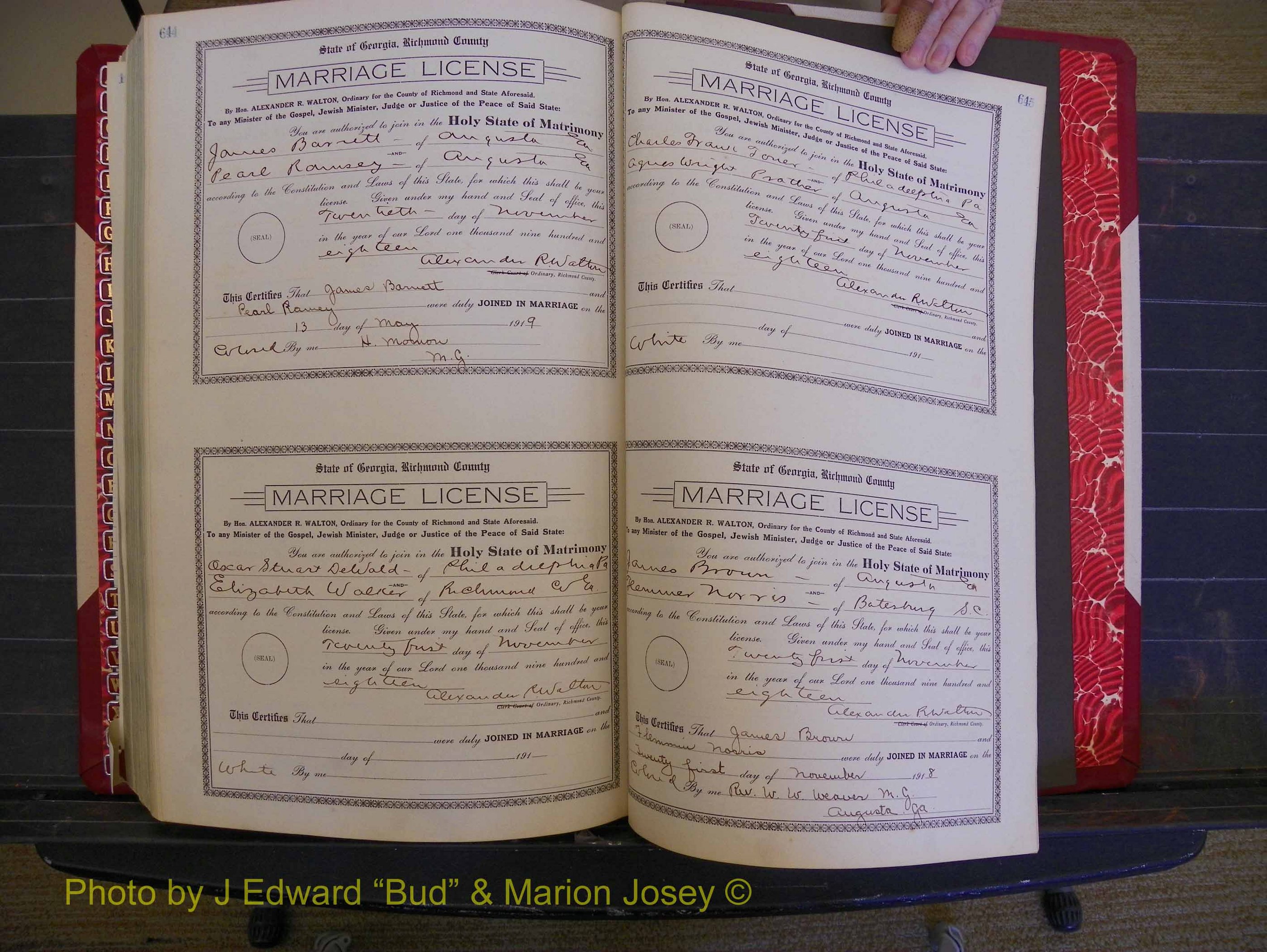 Richmond Marriages, Book LL, 1918 P 644-645.JPG