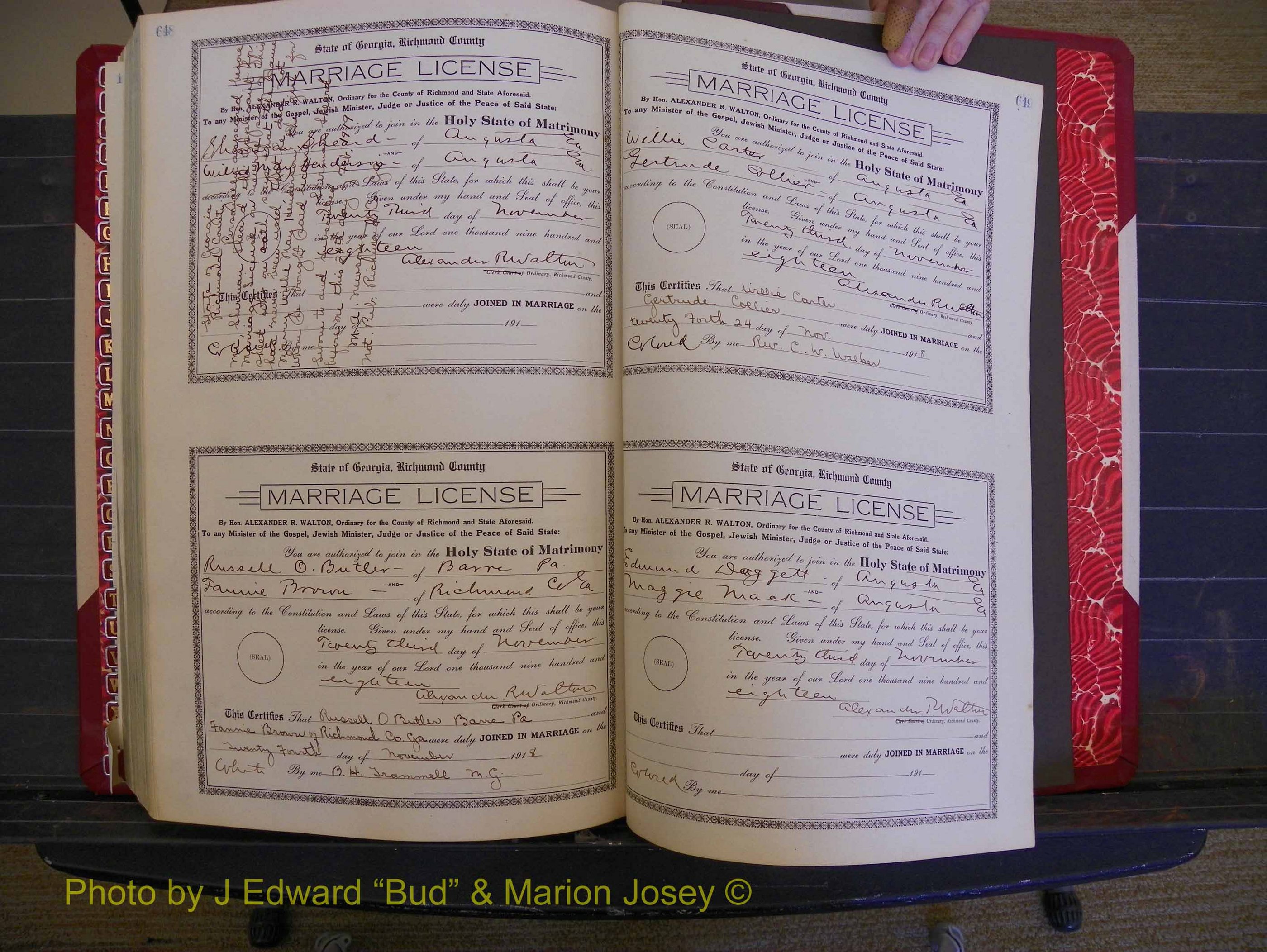 Richmond Marriages, Book LL, 1918 P 648-649.JPG