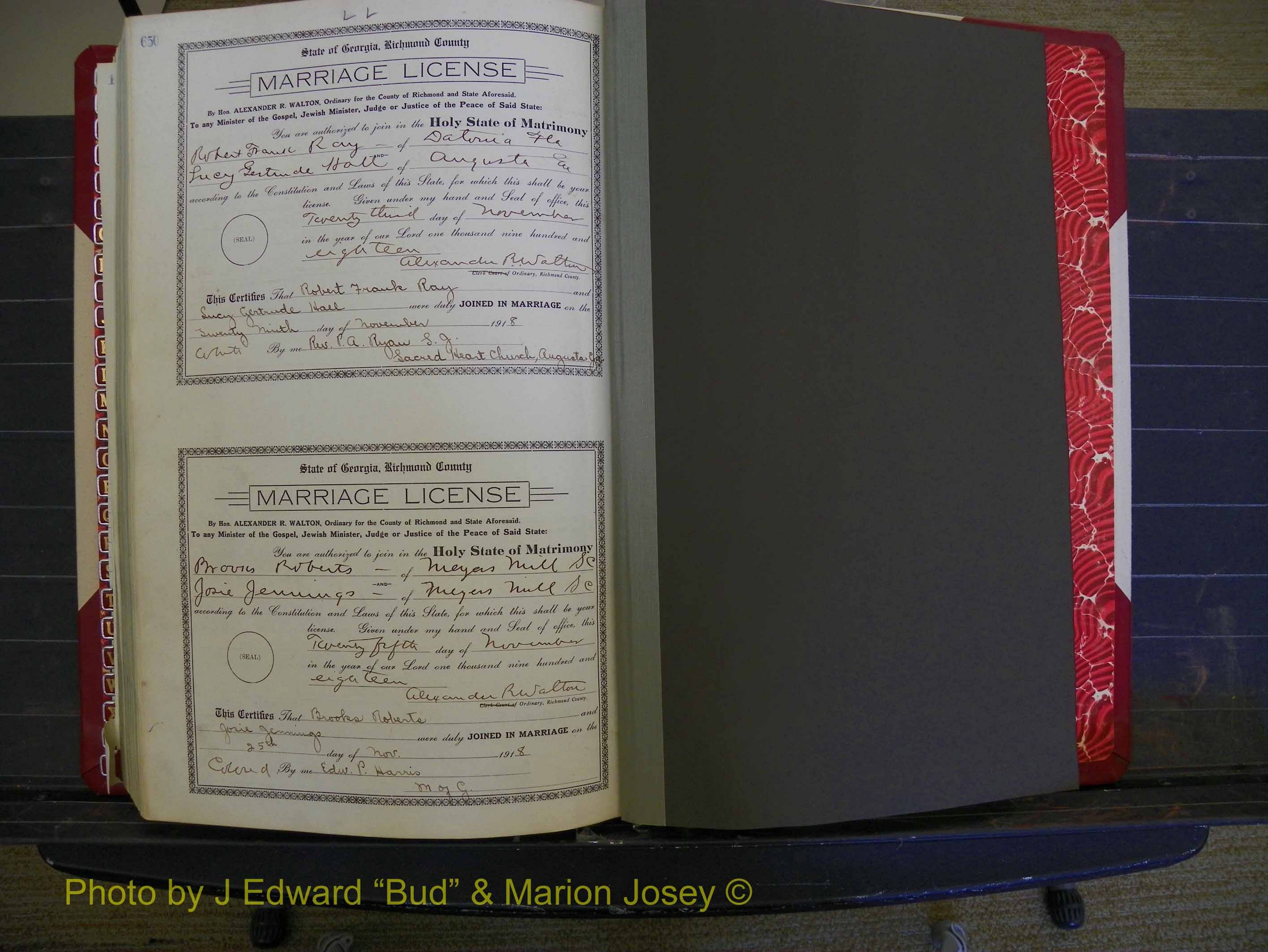 Richmond Marriages, Book LL, 1918 P 650.JPG