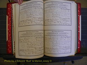 Richmond Marriages, Book LL, 1918 P 138-139.JPG