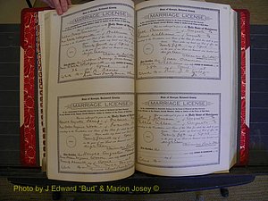 Richmond Marriages, Book LL, 1918 P 140-141.JPG