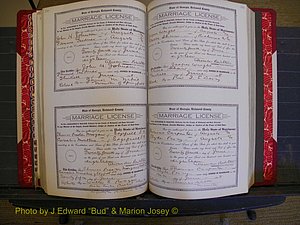 Richmond Marriages, Book LL, 1918 P 288-289.JPG