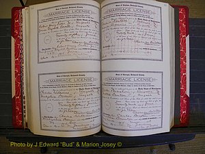 Richmond Marriages, Book LL, 1918 P 294-295.JPG