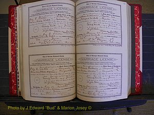 Richmond Marriages, Book LL, 1918 P 298-299.JPG