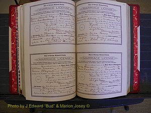 Richmond Marriages, Book LL, 1918 P 322-323.JPG