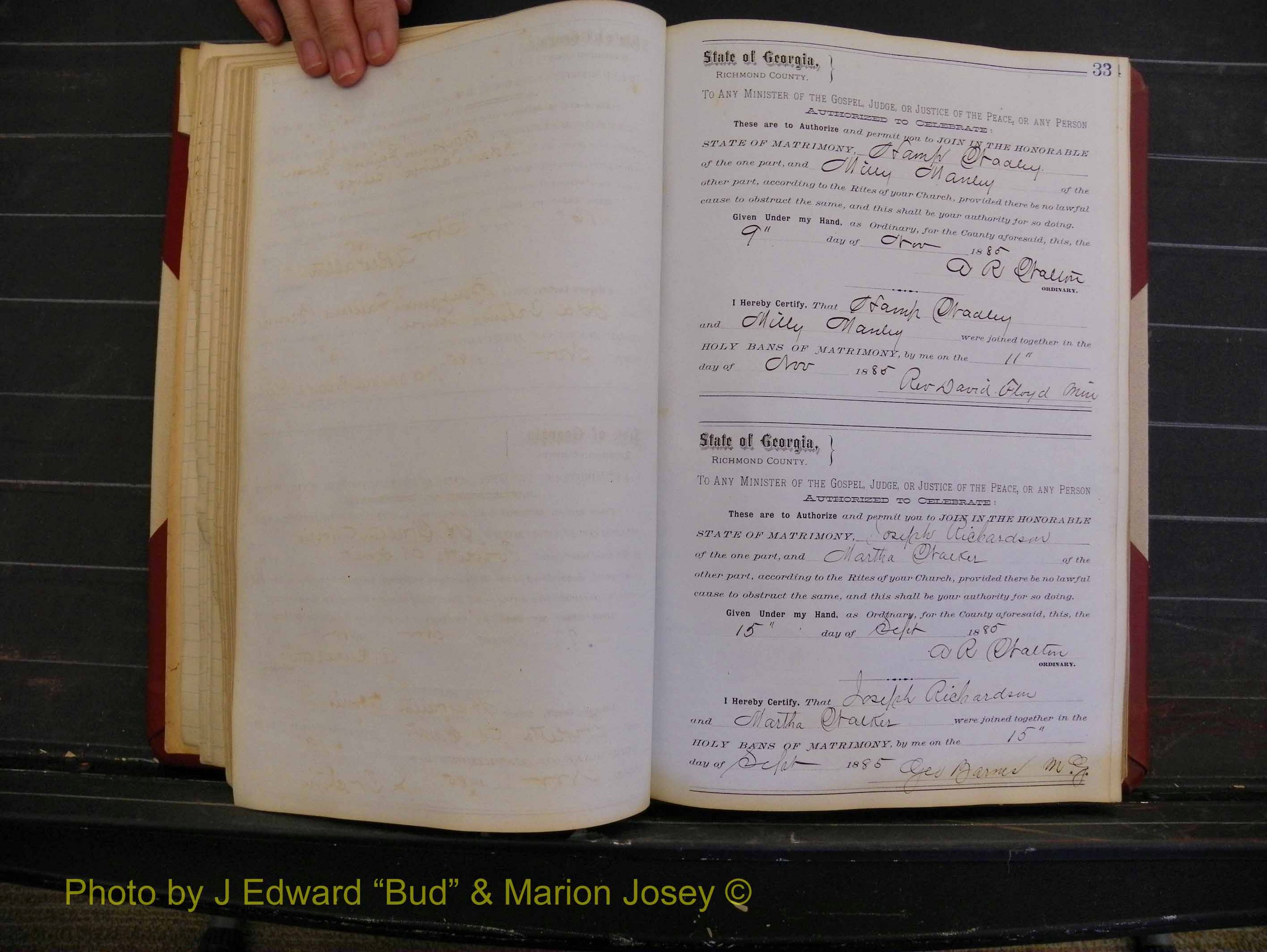 Richmond Marriages, Book O, 1881-1887 P 033.JPG