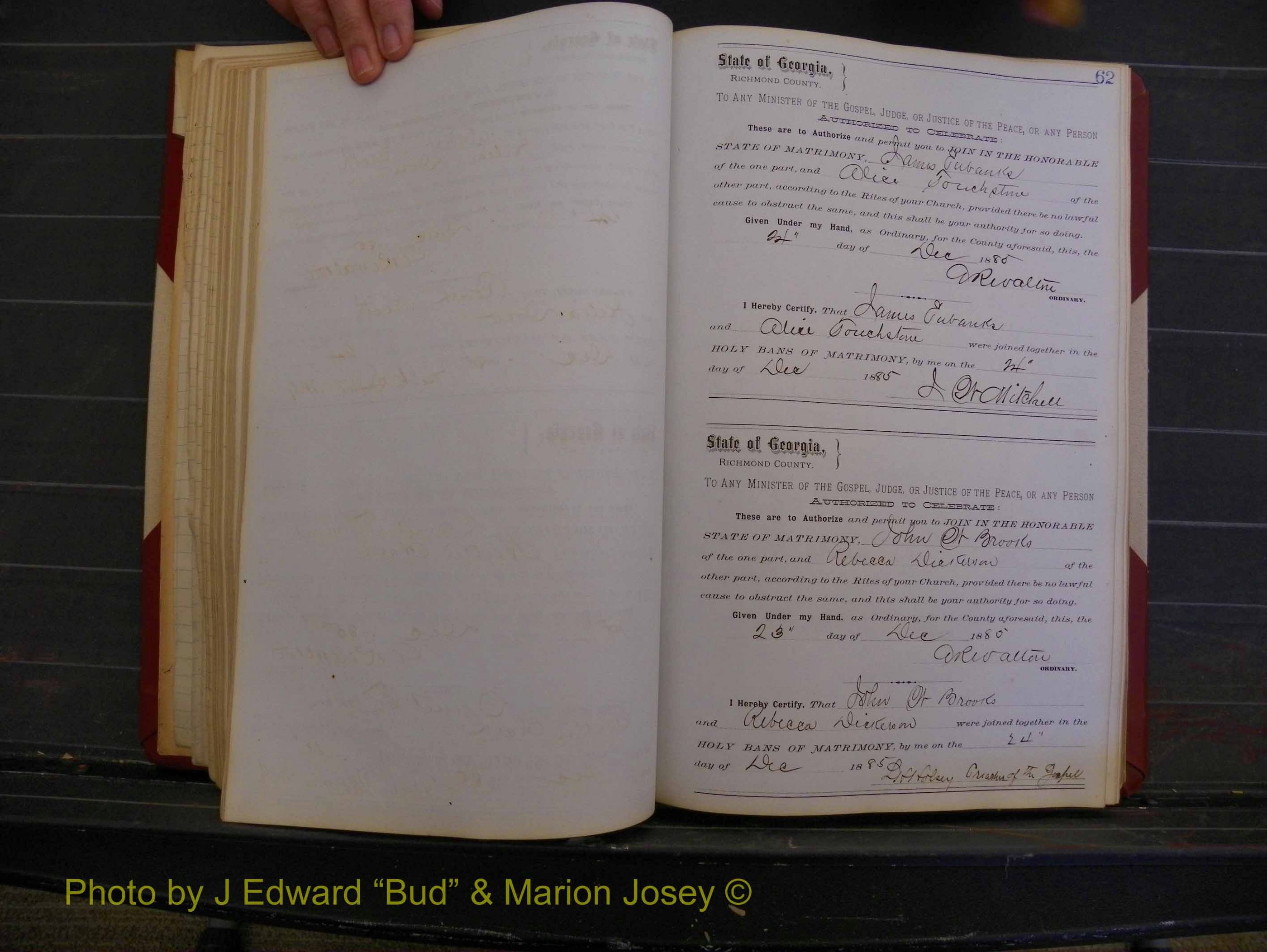 Richmond Marriages, Book O, 1881-1887 P 062.JPG
