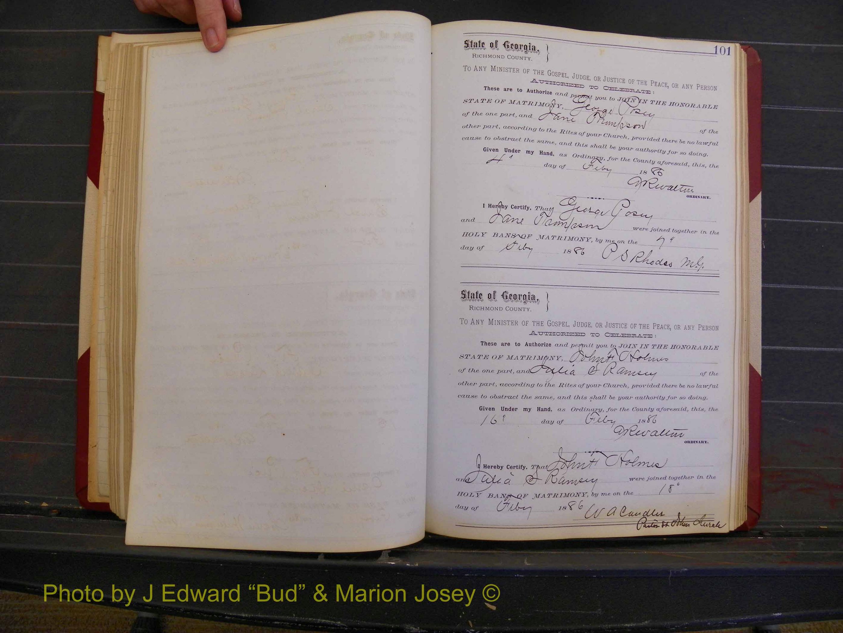 Richmond Marriages, Book O, 1881-1887 P 101.JPG