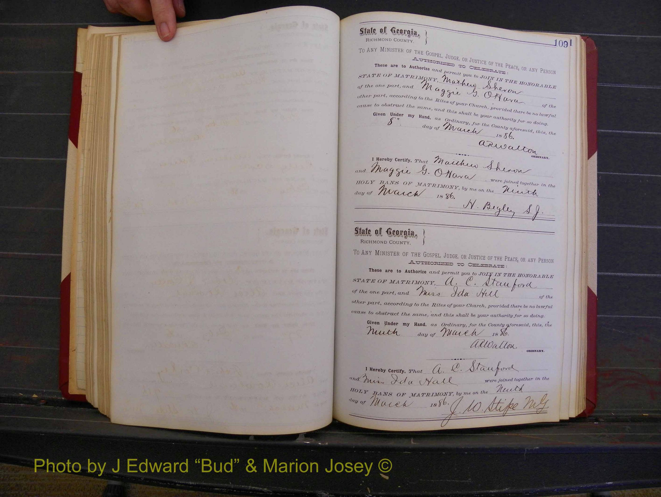 Richmond Marriages, Book O, 1881-1887 P 109.JPG