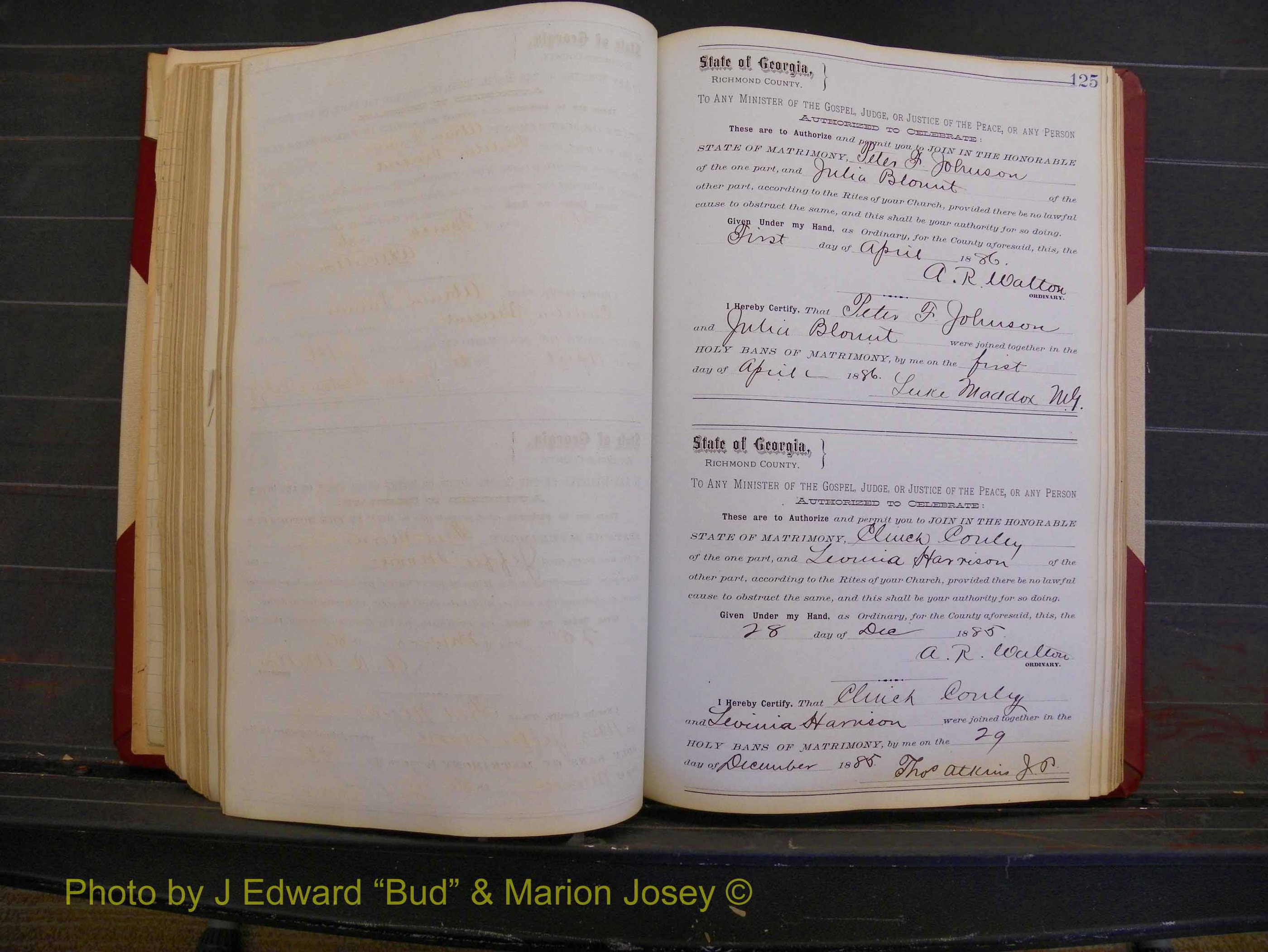 Richmond Marriages, Book O, 1881-1887 P 125.JPG
