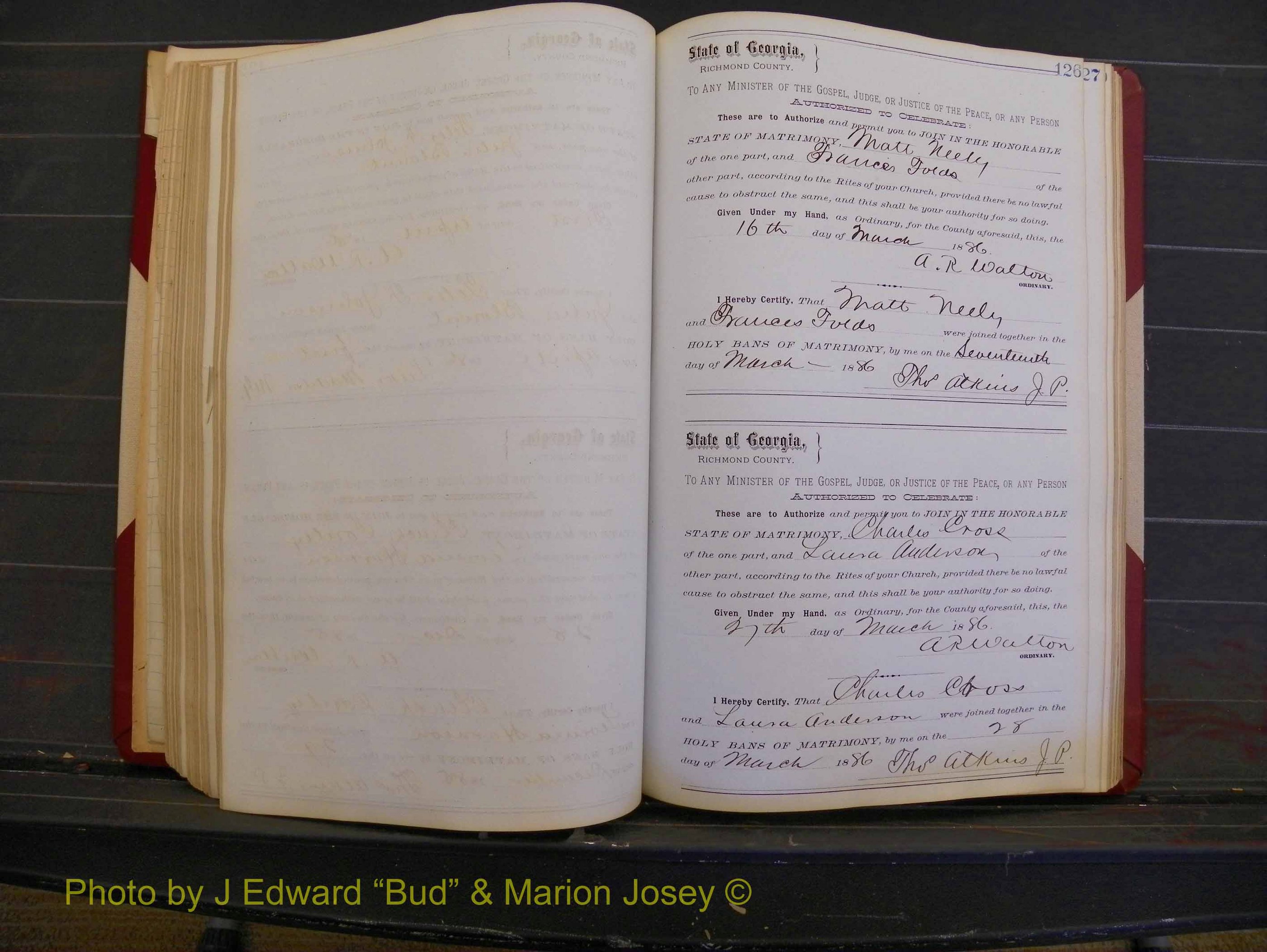 Richmond Marriages, Book O, 1881-1887 P 126.JPG