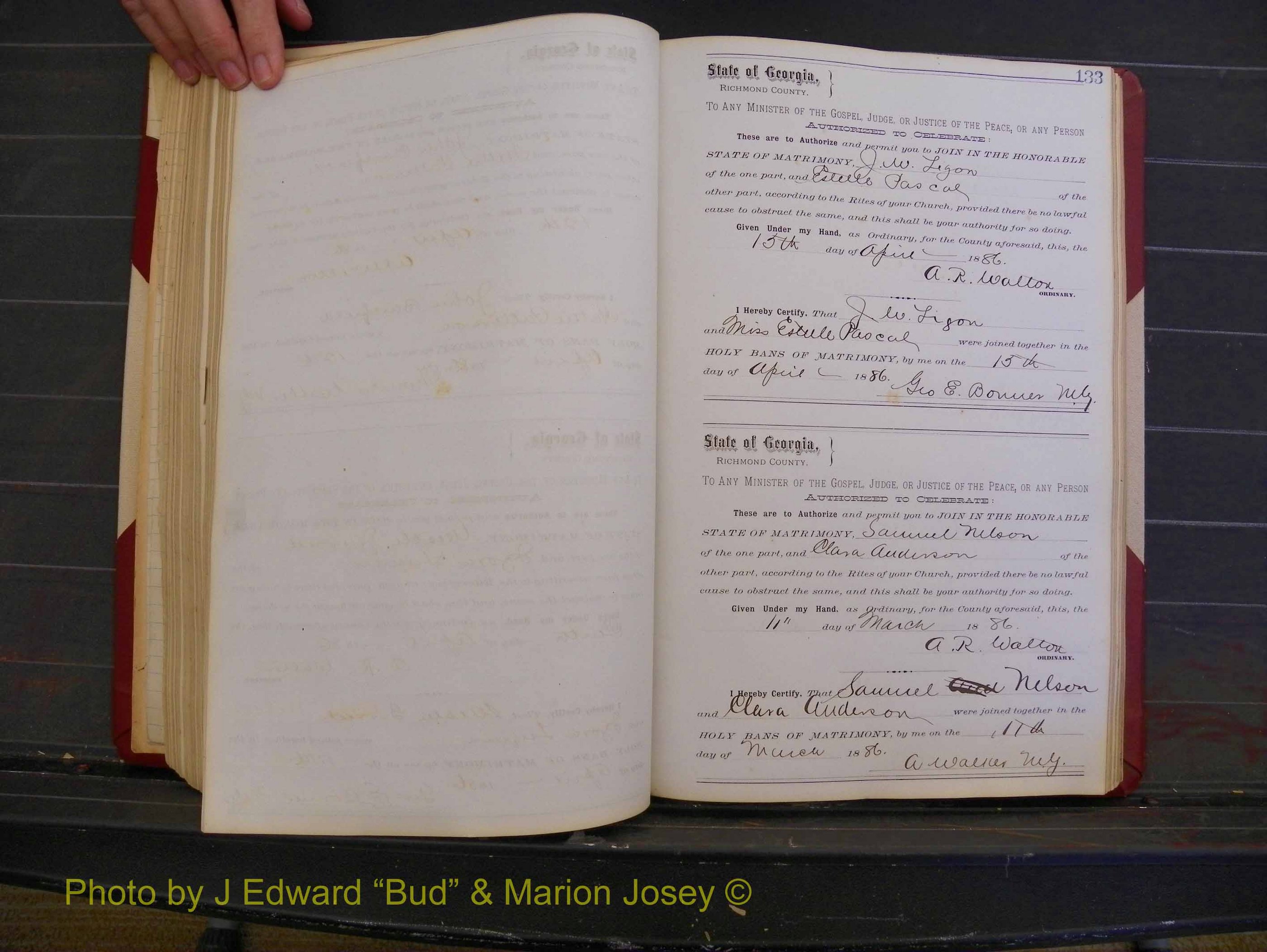Richmond Marriages, Book O, 1881-1887 P 133.JPG