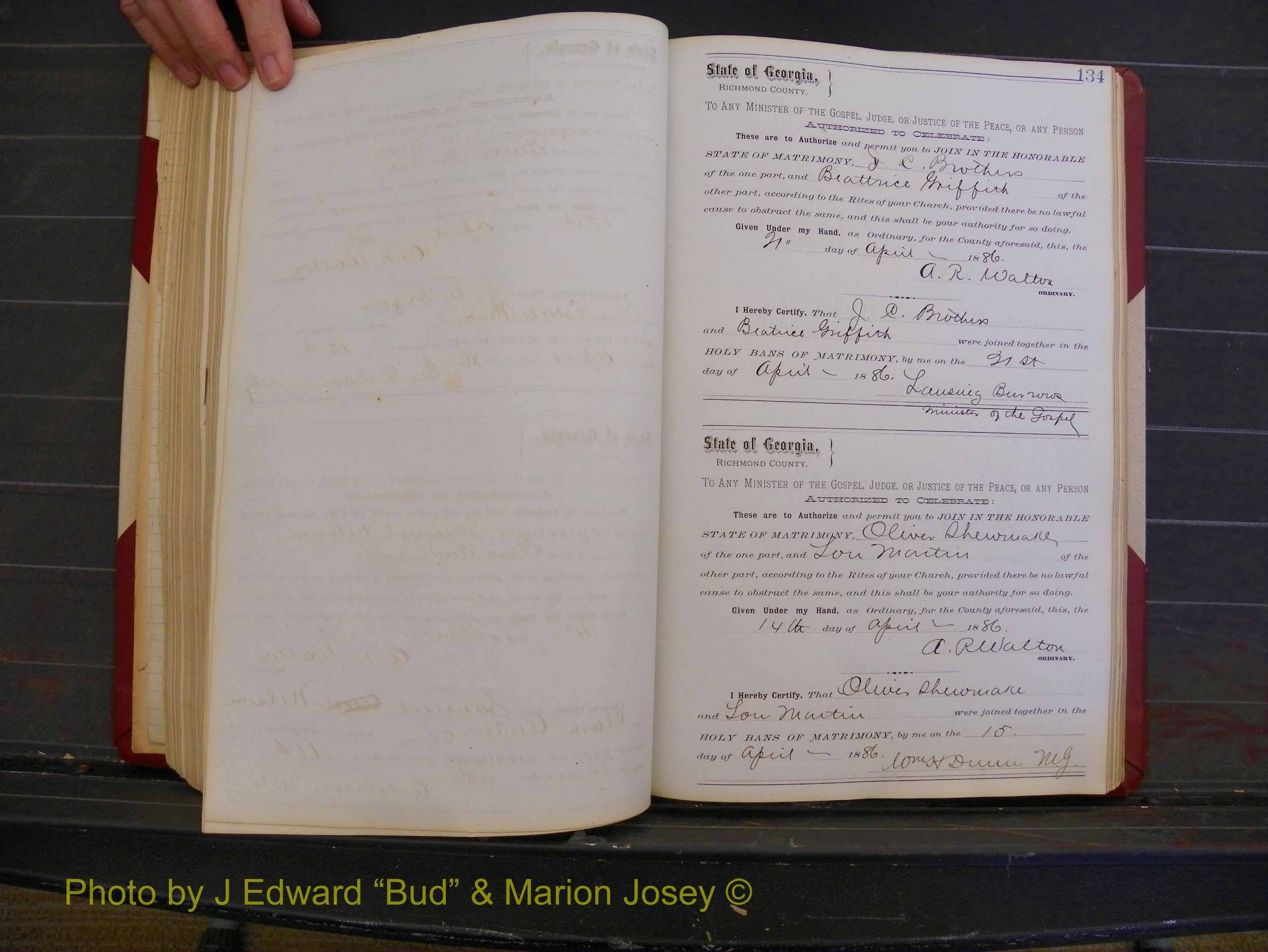 Richmond Marriages, Book O, 1881-1887 P 134.JPG