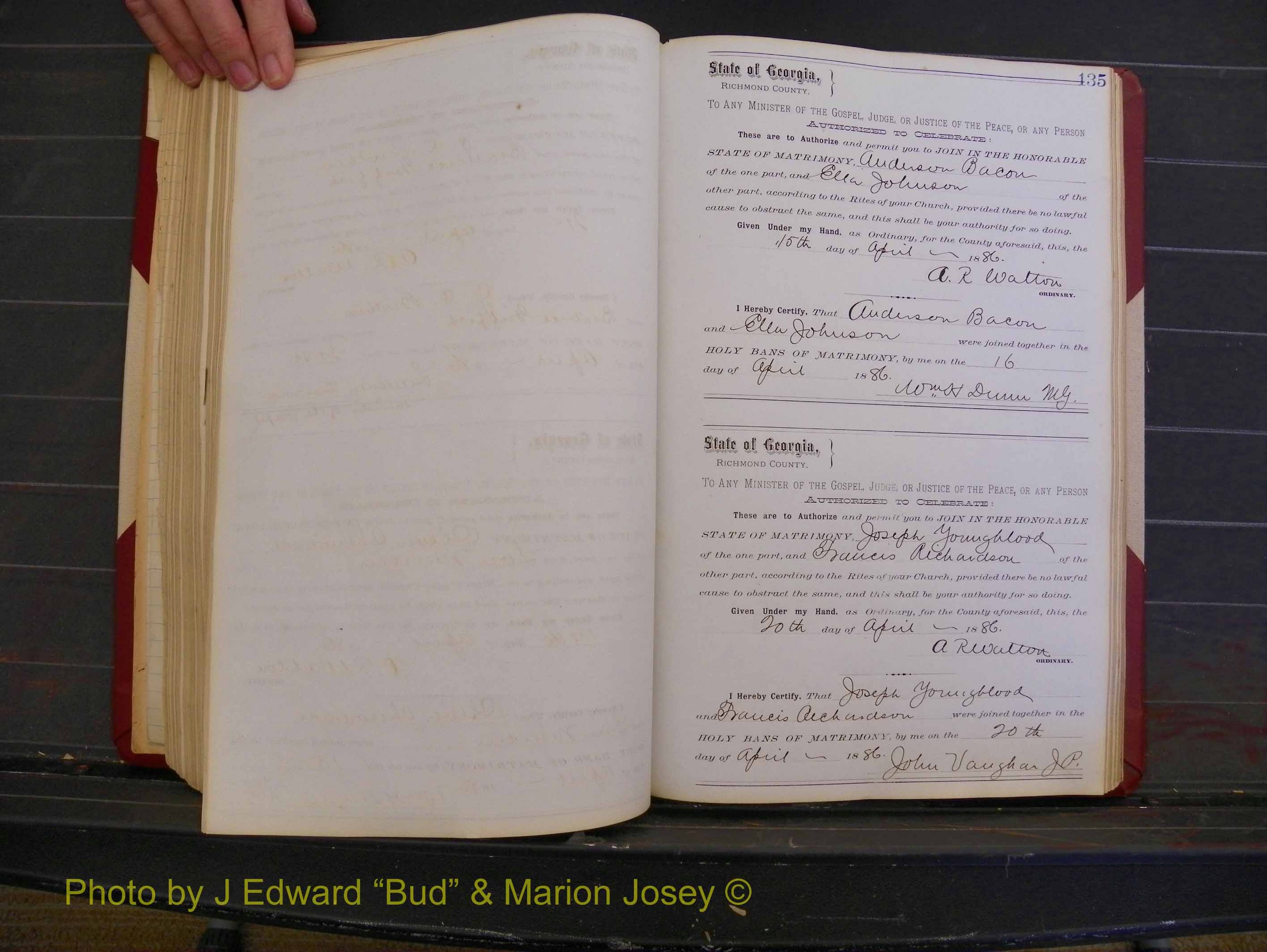 Richmond Marriages, Book O, 1881-1887 P 135.JPG