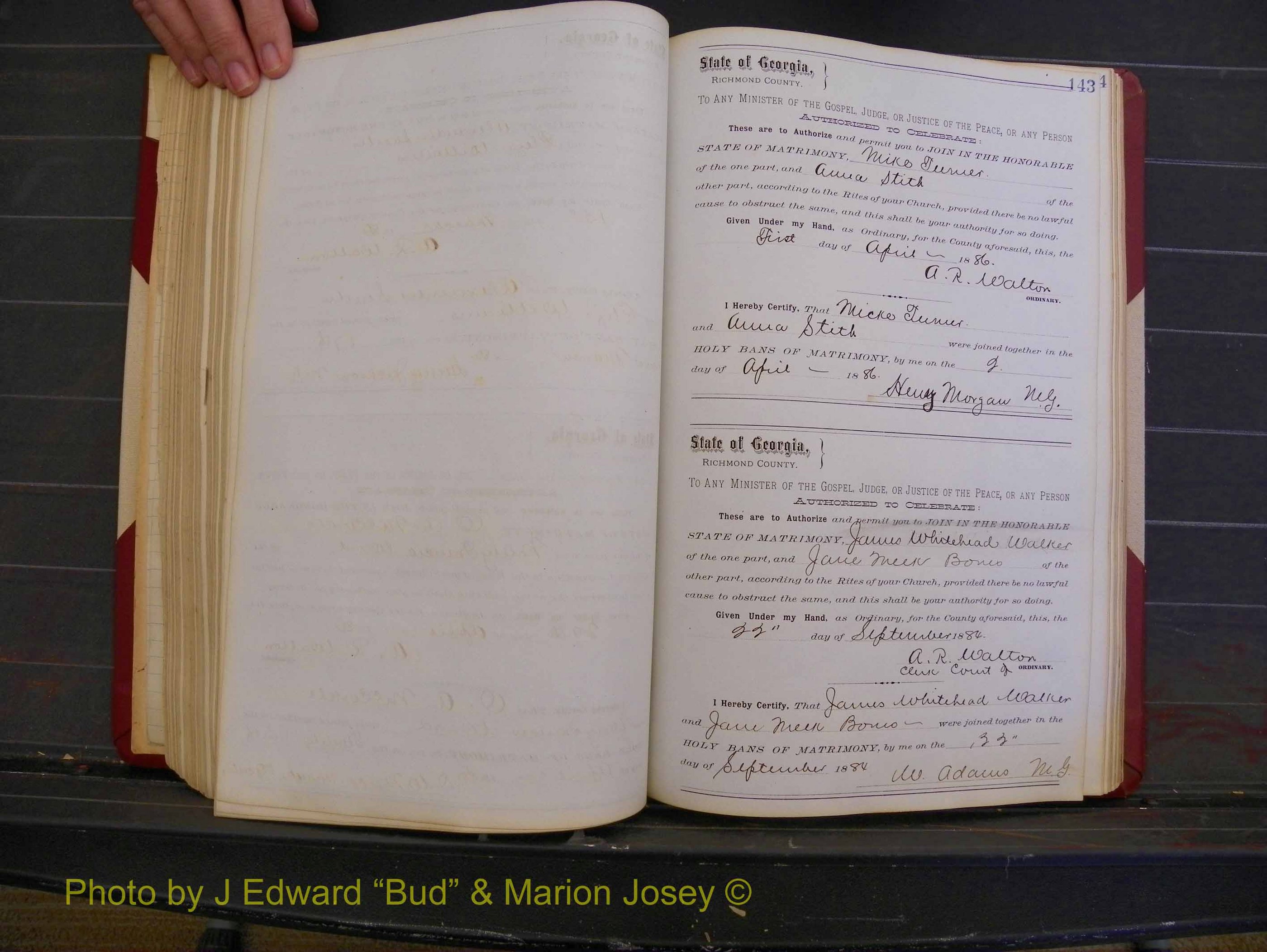 Richmond Marriages, Book O, 1881-1887 P 143.JPG