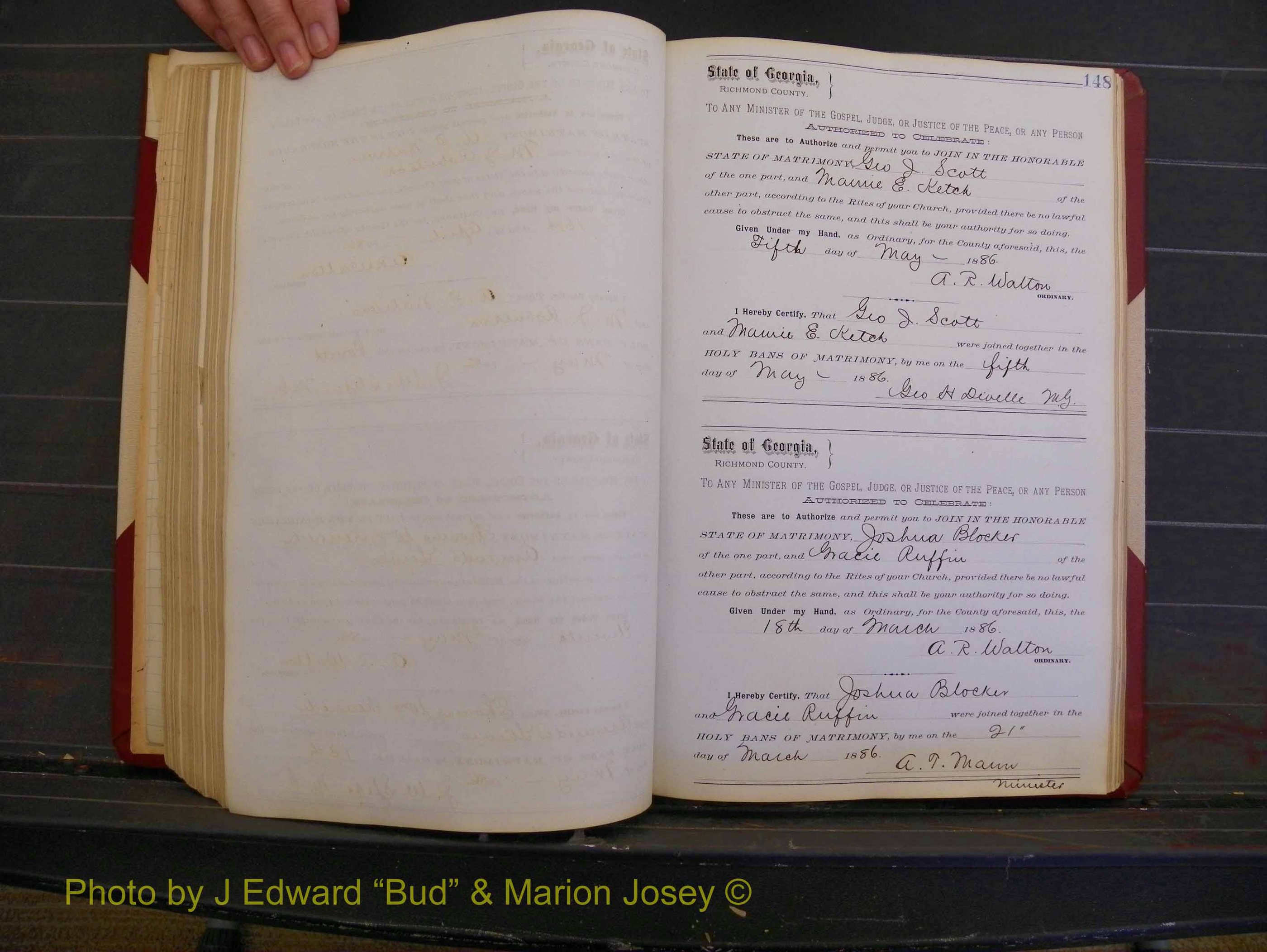 Richmond Marriages, Book O, 1881-1887 P 148.JPG