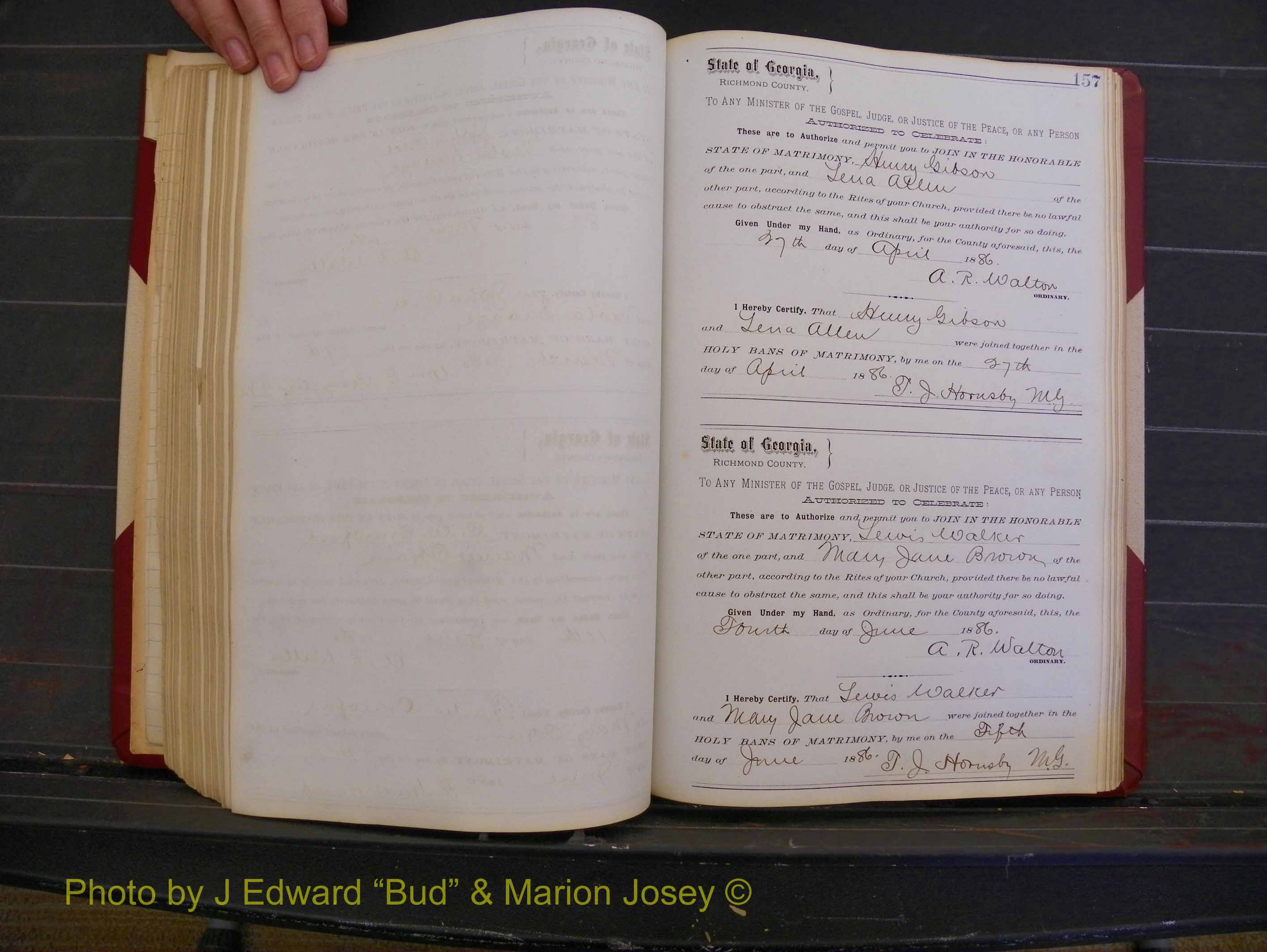 Richmond Marriages, Book O, 1881-1887 P 157.JPG