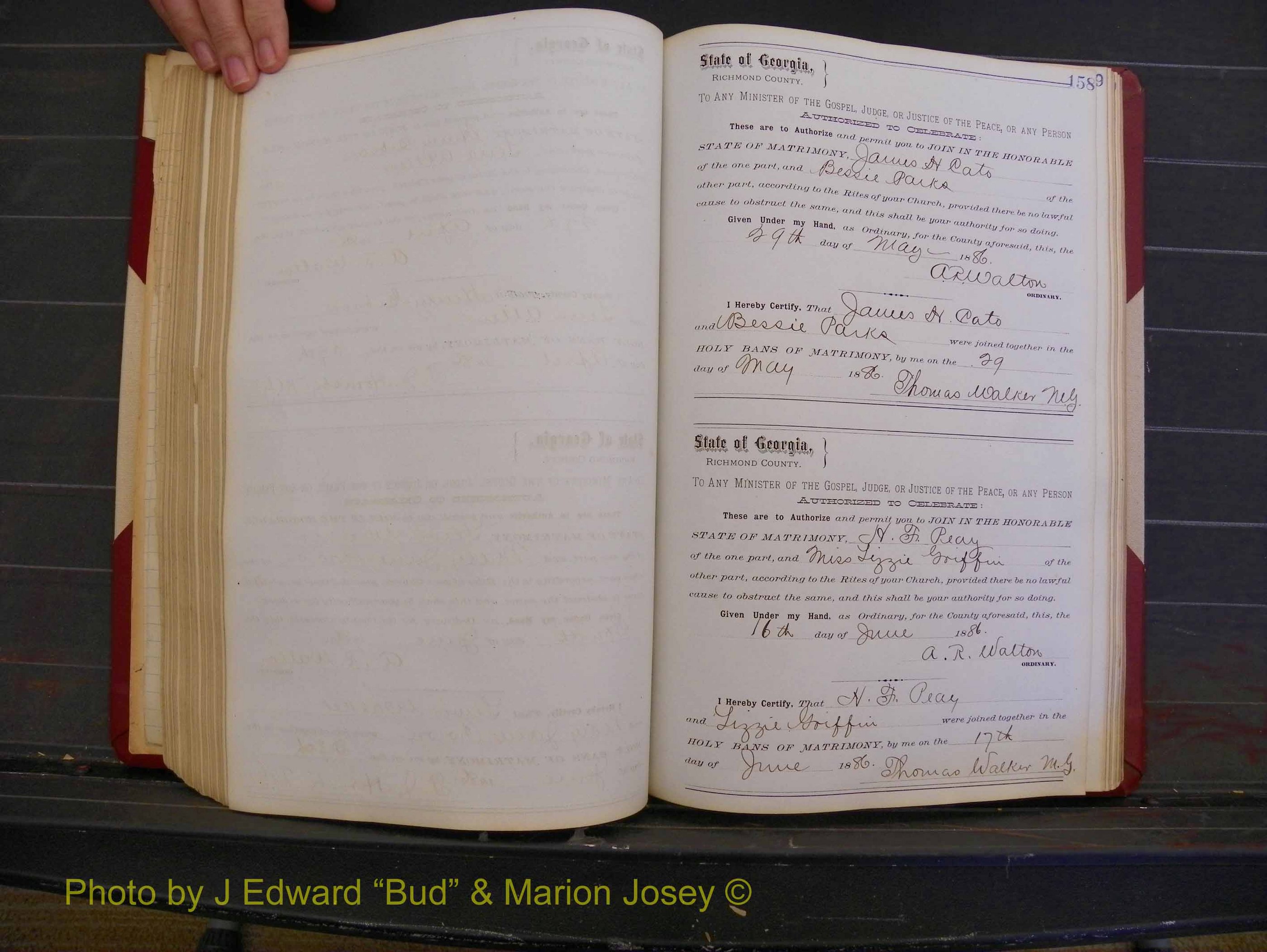 Richmond Marriages, Book O, 1881-1887 P 158.JPG