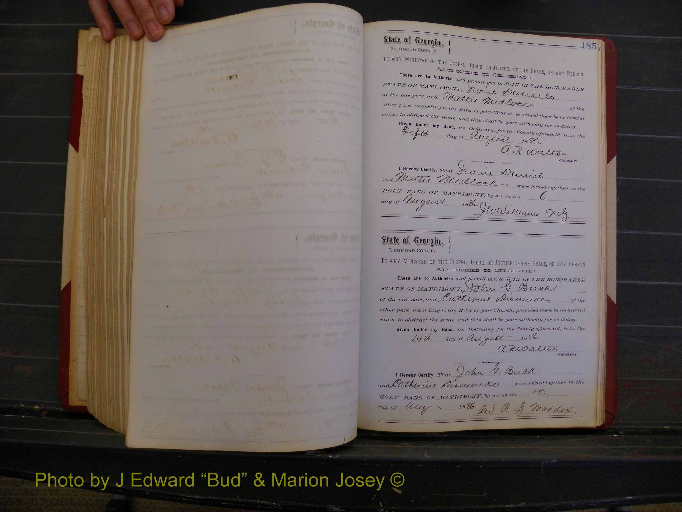 Richmond Marriages, Book O, 1881-1887 P 185.JPG