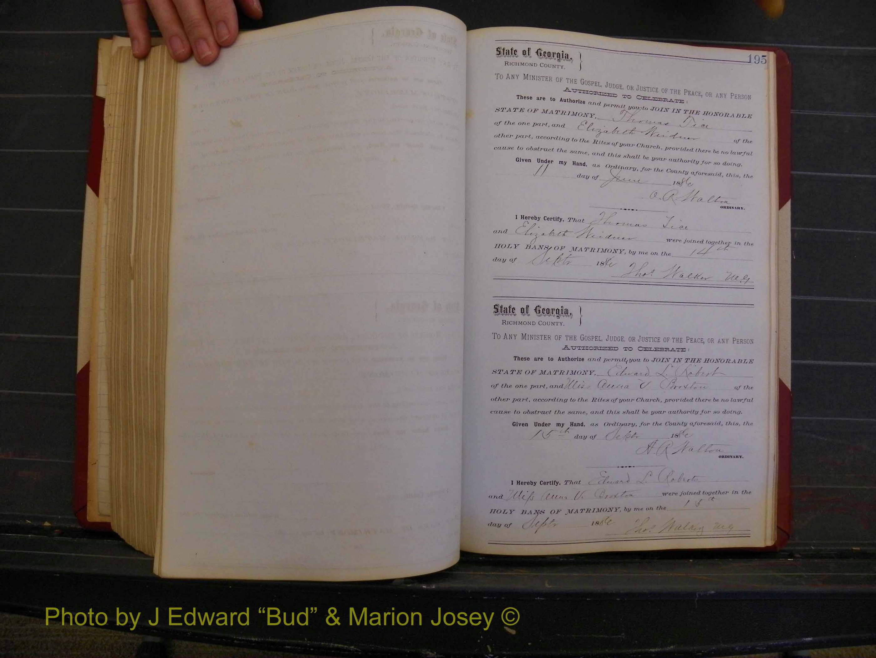 Richmond Marriages, Book O, 1881-1887 P 195.JPG