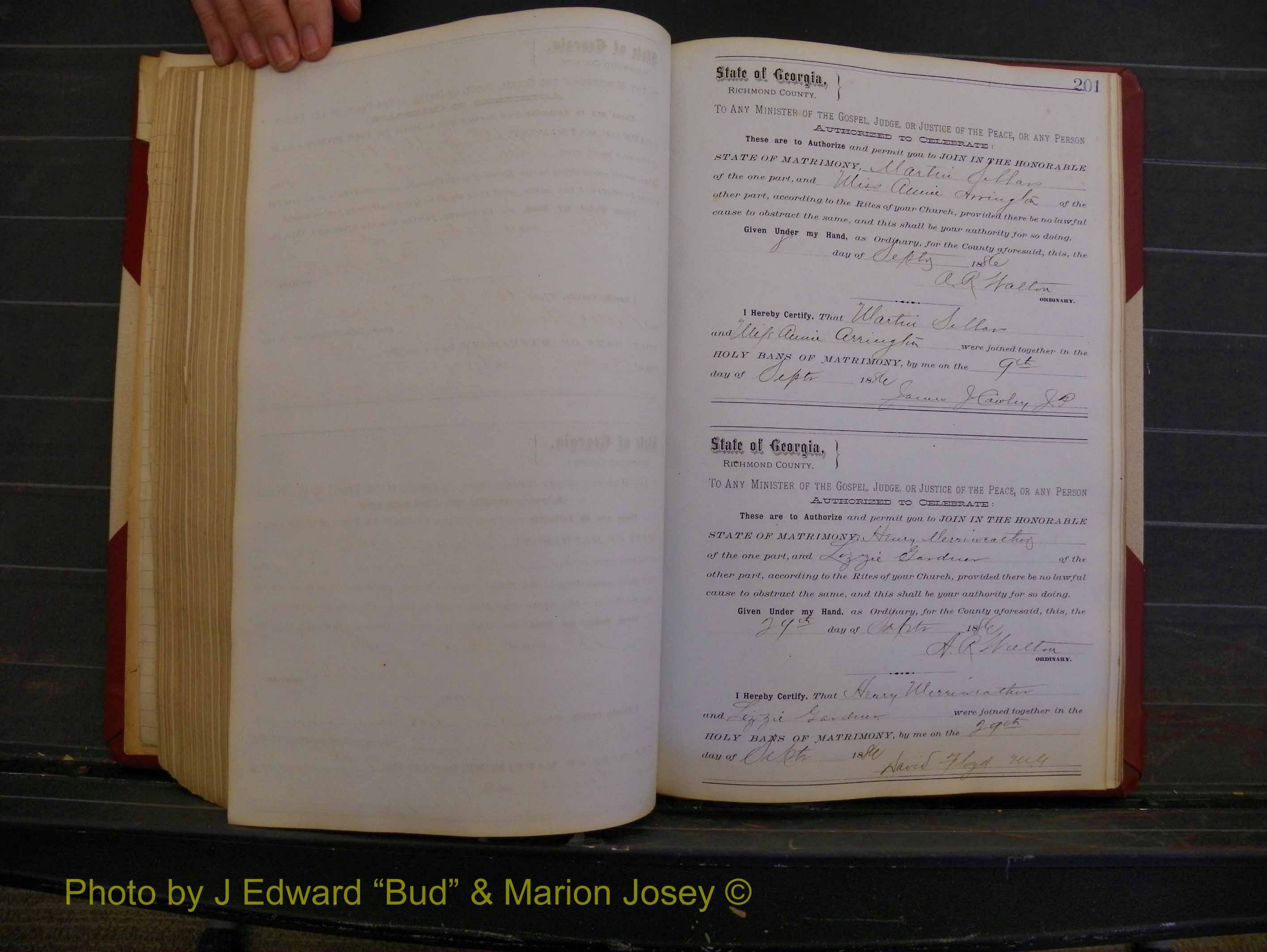 Richmond Marriages, Book O, 1881-1887 P 201.JPG